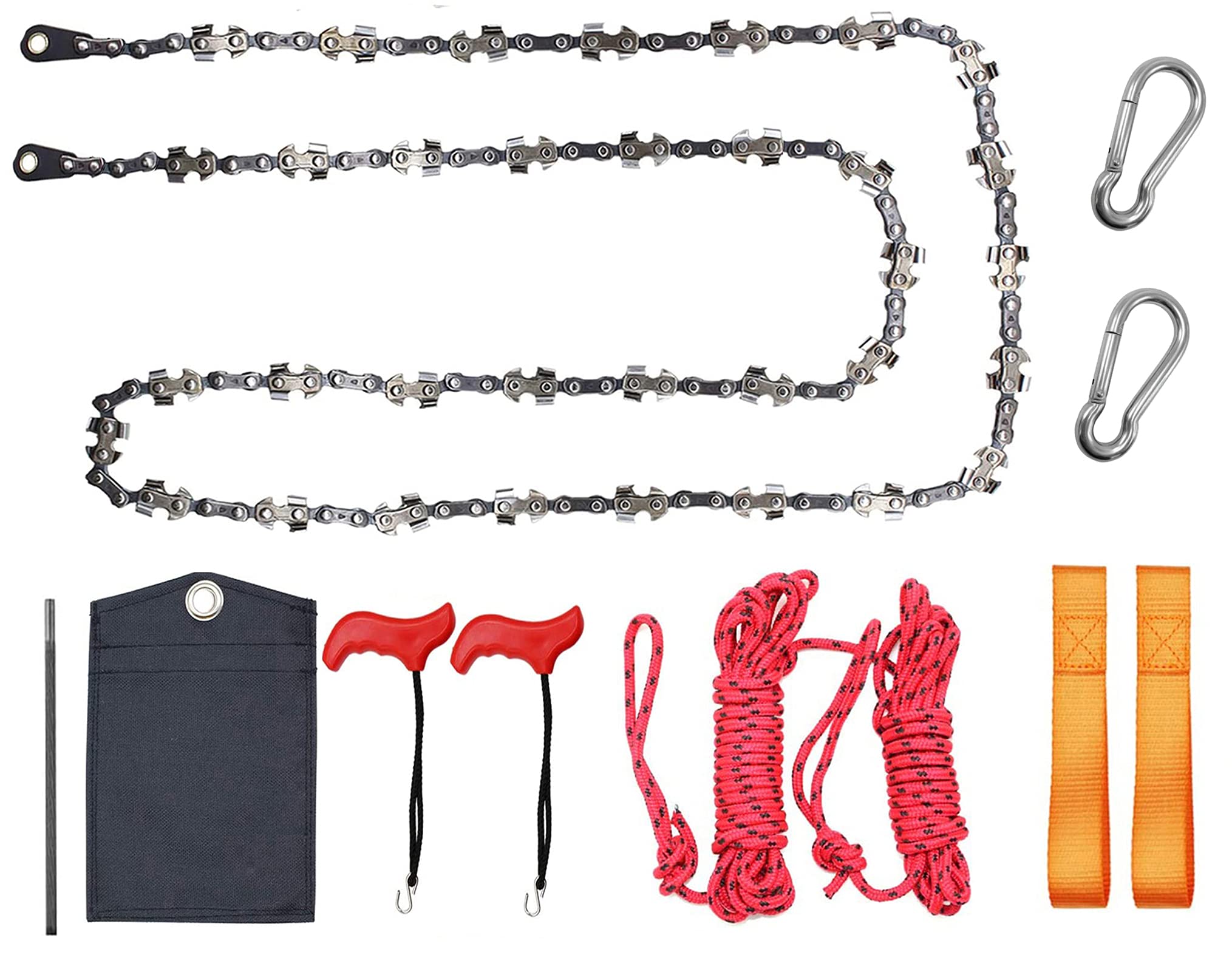 53 Inch High Reach Tree Limb Hand Rope Saw with 68 Sharp Teeth Blades - Dual-Sided Folding Pocket Chainsaw for Camping, Survival Gear & Outdoor Tree Trimming (Perfect for Garden Maintenance & Emergency Use)