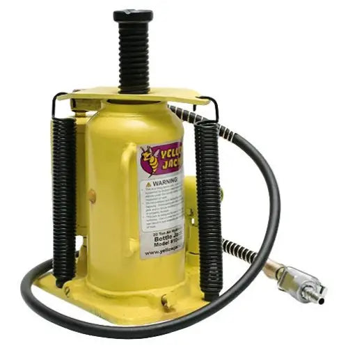 20 Ton Esco Yellow Jack Hydraulic Bottle Jack - Air & Manual Operation for Heavy Duty Lifting, Auto Repair, and Industrial Use