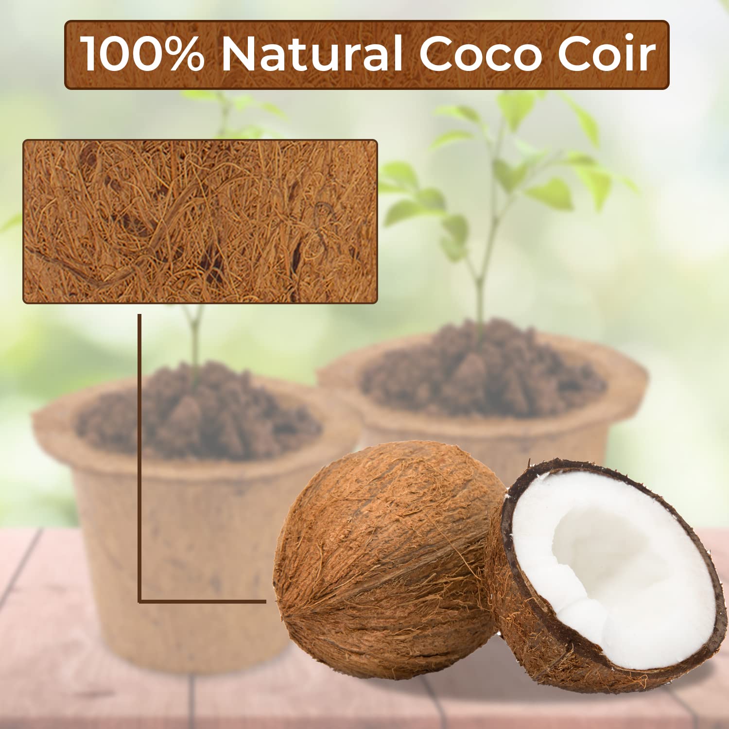 Premium Eco-Friendly Coconut Fiber Seed Starter Pots - Biodegradable Coco Coir Planters for Seedlings, Germination, Herbs, Flowers & Strawberries (24 Pack) - Ideal for Indoor Gardening, Greenhouses & Organic Farming