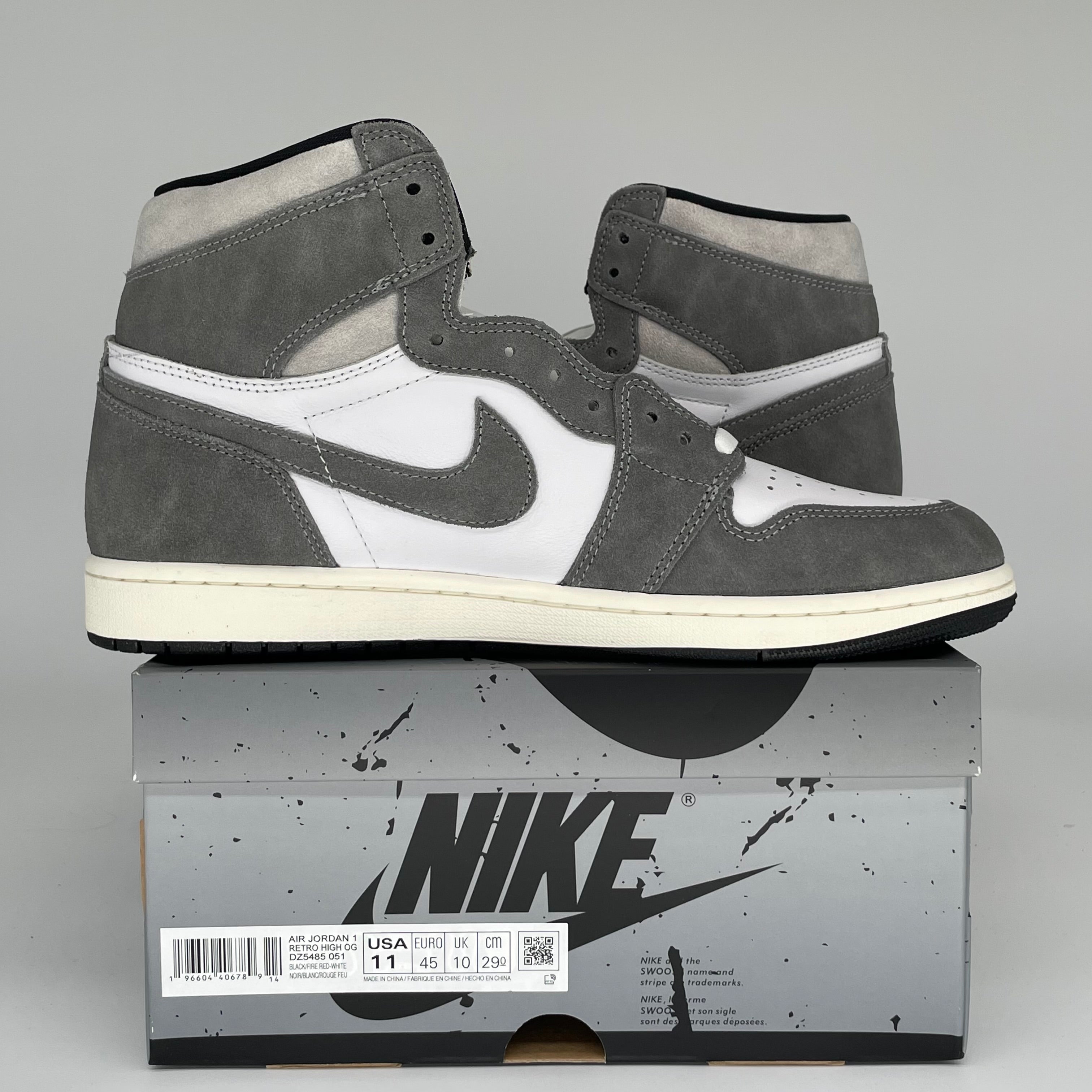 Air Jordan 1 Washed Black Men's Sneakers Size 11 - DZ5485-051 | Retro Basketball Shoes for Casual Wear & Street Style