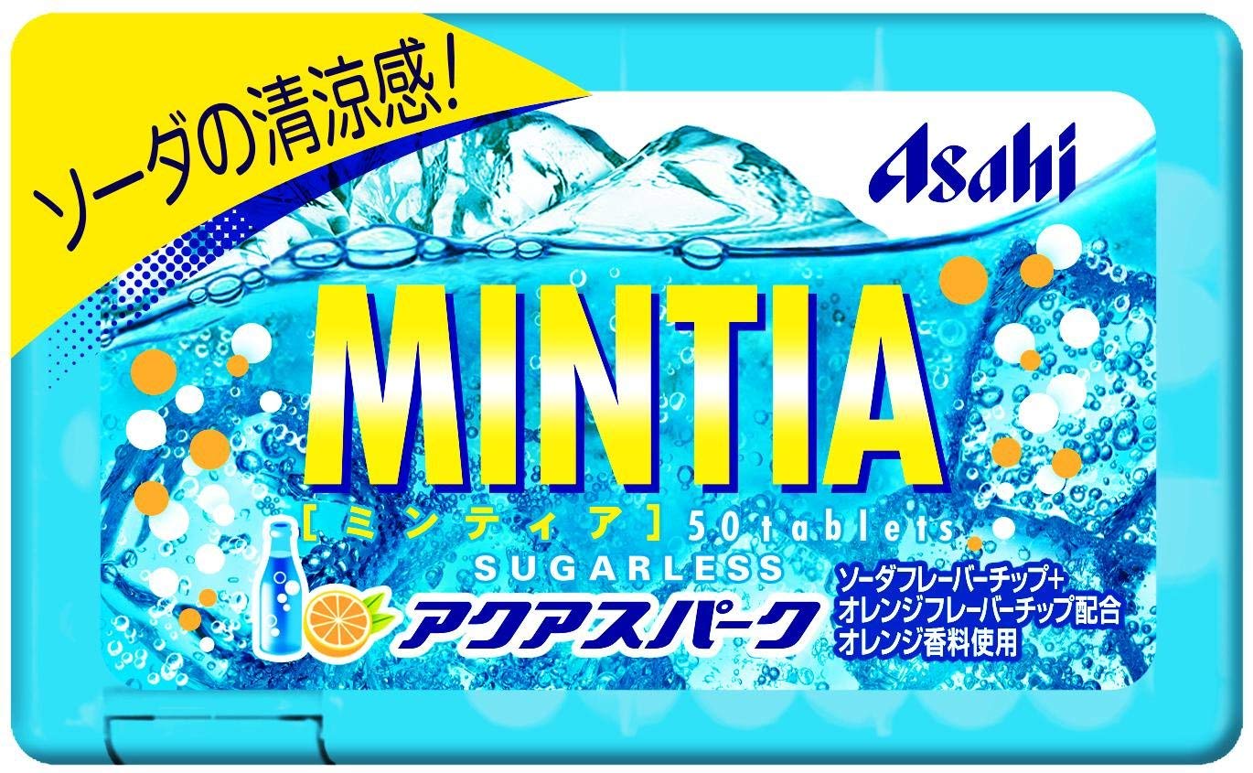 Mintia Aqua Spark Japanese Breath Mints 0.2oz (10 Tablets) - Refreshing Candy for Fresh Breath at Work, School & Travel