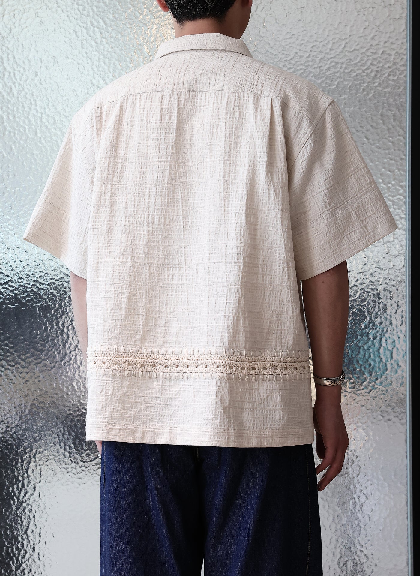 Crochet Knit Open Collar Shirt for Women - Breathable Summer Blouse for Casual Outings, Beach Wear & Boho Style Fashion