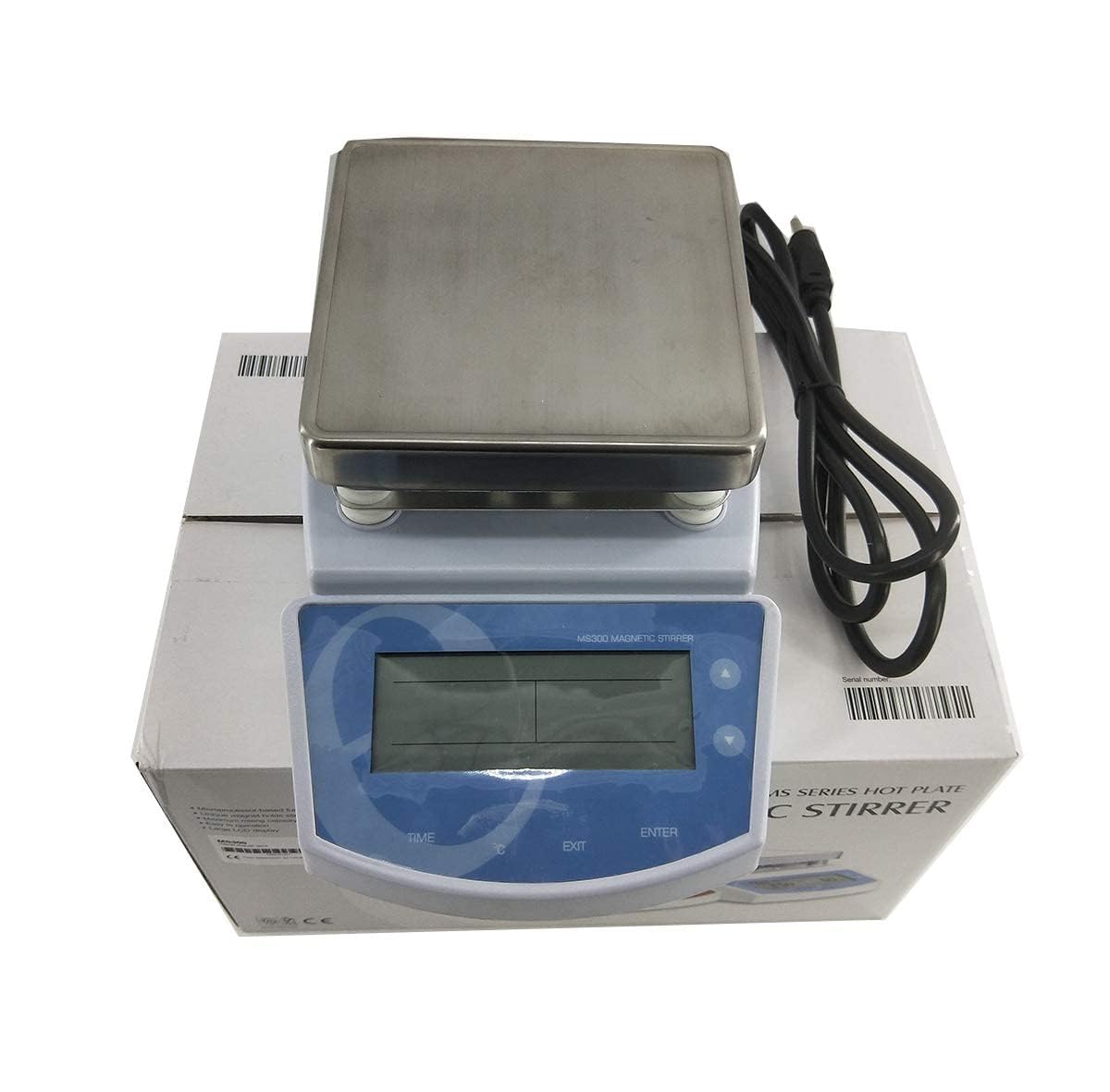Digital Hot Plate Magnetic Stirrer with 2L Capacity & 300°C Max Temperature - LCD Display Thermostatic Lab Stirrer for Chemistry Experiments & Scientific Research