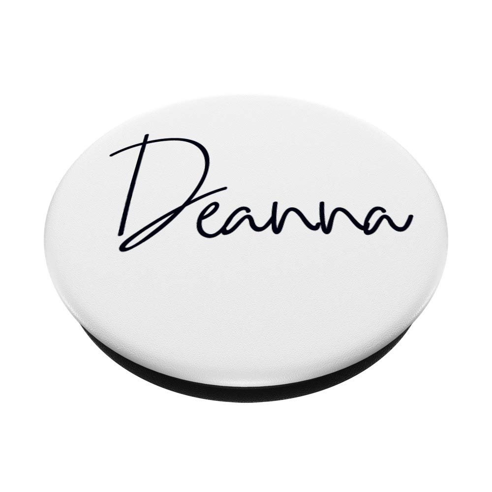 Deanna Name Custom PopGrip - Swappable Phone Grip for iPhone, Samsung & Tablets - Personalized White Background - Perfect for Gifts, Daily Use & Travel