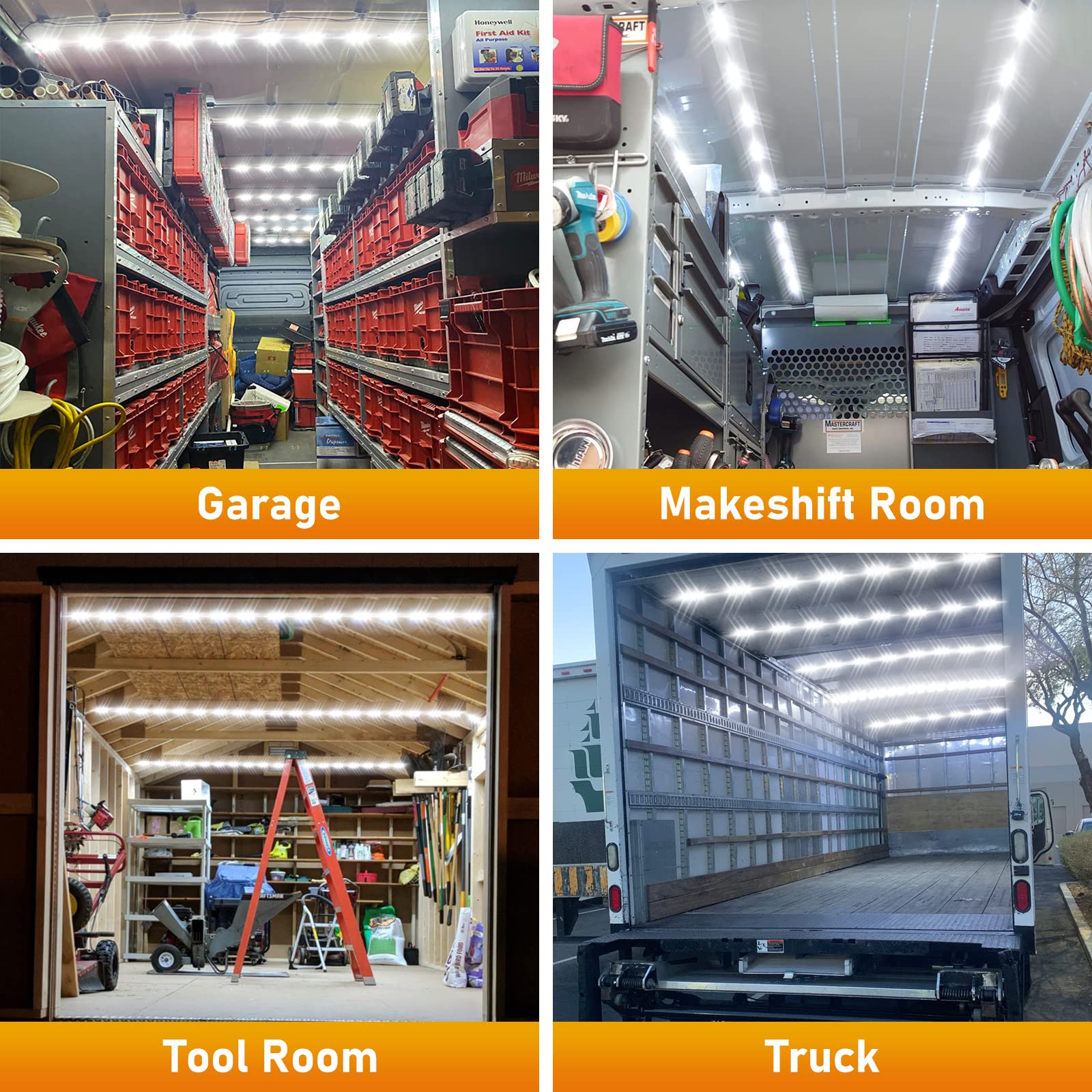 12V 60 LED White Interior LED Lights for Van, Truck, RV, Boat, Camper - 20 Modules Ceiling Lamp for Auto, Caravan, Trailer, Bus, Pickup - Perfect for Cargo Lorries, Inflatables & Vehicle Room Lighting