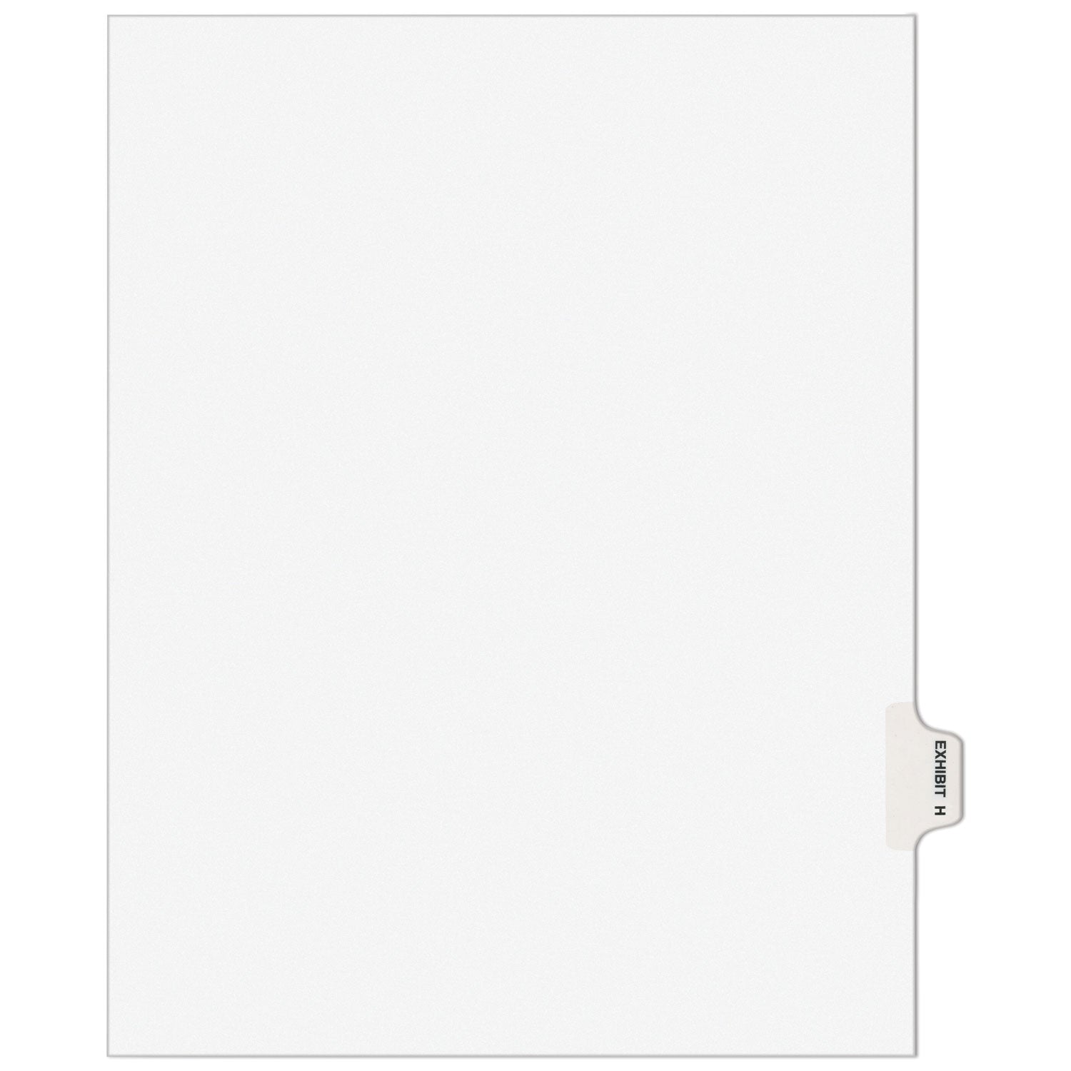 Avery Style Preprinted Legal Side Tab Dividers - 26 Tabs, Exhibit H, 11 x 8.5 Inches, White, 25/Pack (1378) - Perfect for Court Documents, Legal Files, and Office Organization