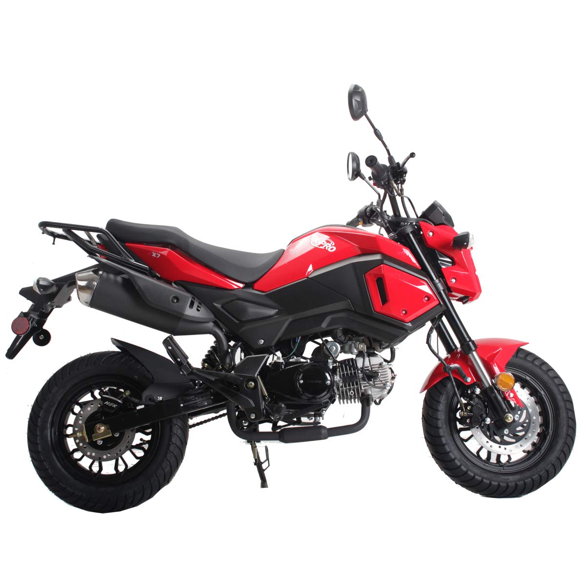 X-PRO 125cc Vader Gas Motorcycle - Street & Dirt Bike for Adults (Red) - Off-Road & Urban Riding