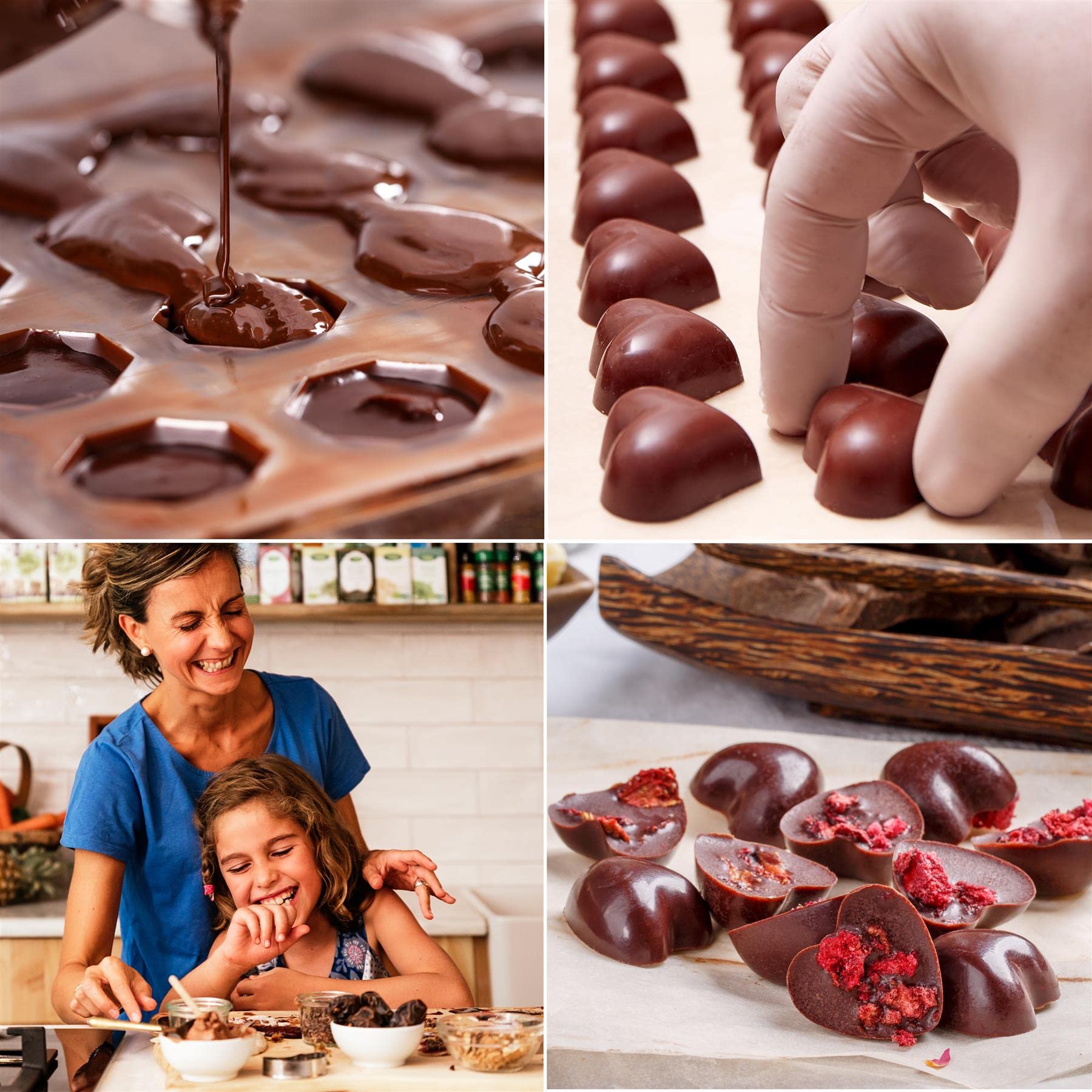 Cybrtrayd Premium Chocolate Candy Mold Kit with Copyrighted Instructions - Perfect for DIY Chocolate Making, Holiday Gifts & Baking Decorations