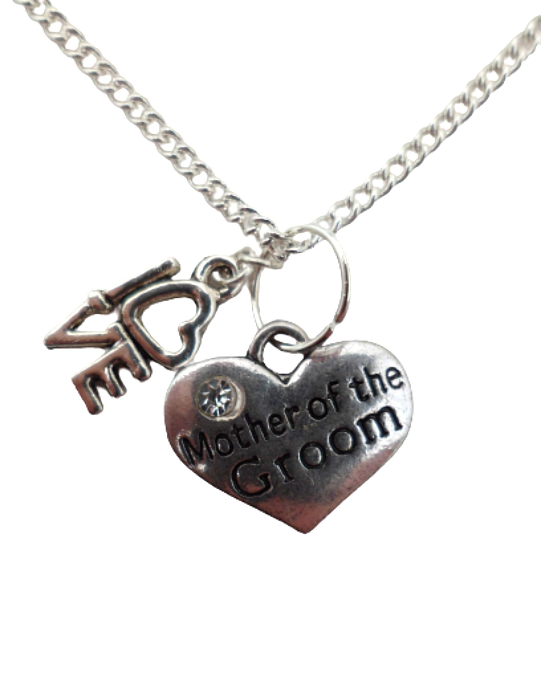 Sterling Silver Plated Heart Pendant Necklace for Mother of the Groom - Elegant Jewelry Gift for Wedding, Anniversary & Special Occasions | Perfect for Bridal Party, Formal Events & Romantic Date Nights