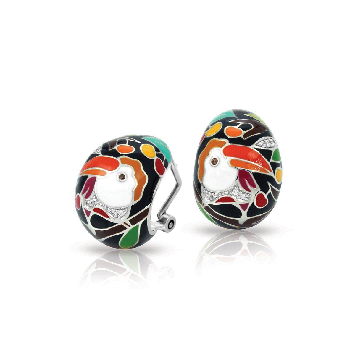 Belle Etoile Love Toucan Earrings - Black Dangle Earrings for Women, Romantic Tropical Bird Jewelry Gift for Her | Perfect for Date Night, Beach Vacation & Boho Fashion