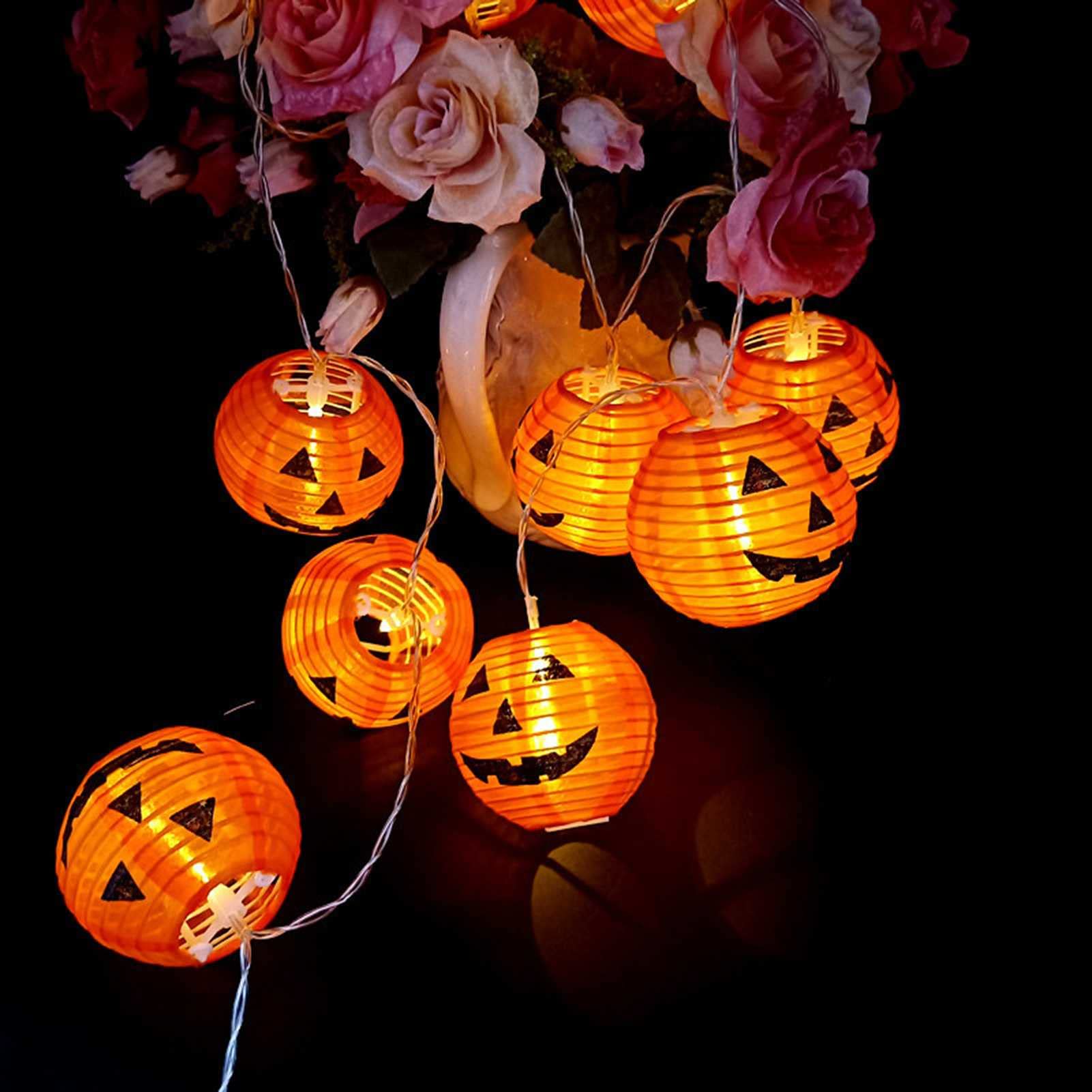 10/20/30 LED Halloween Pumpkin String Lights - Waterproof Outdoor Decorations for Halloween Party, All Saints' Day, Fall Festival & Home Garden Decor