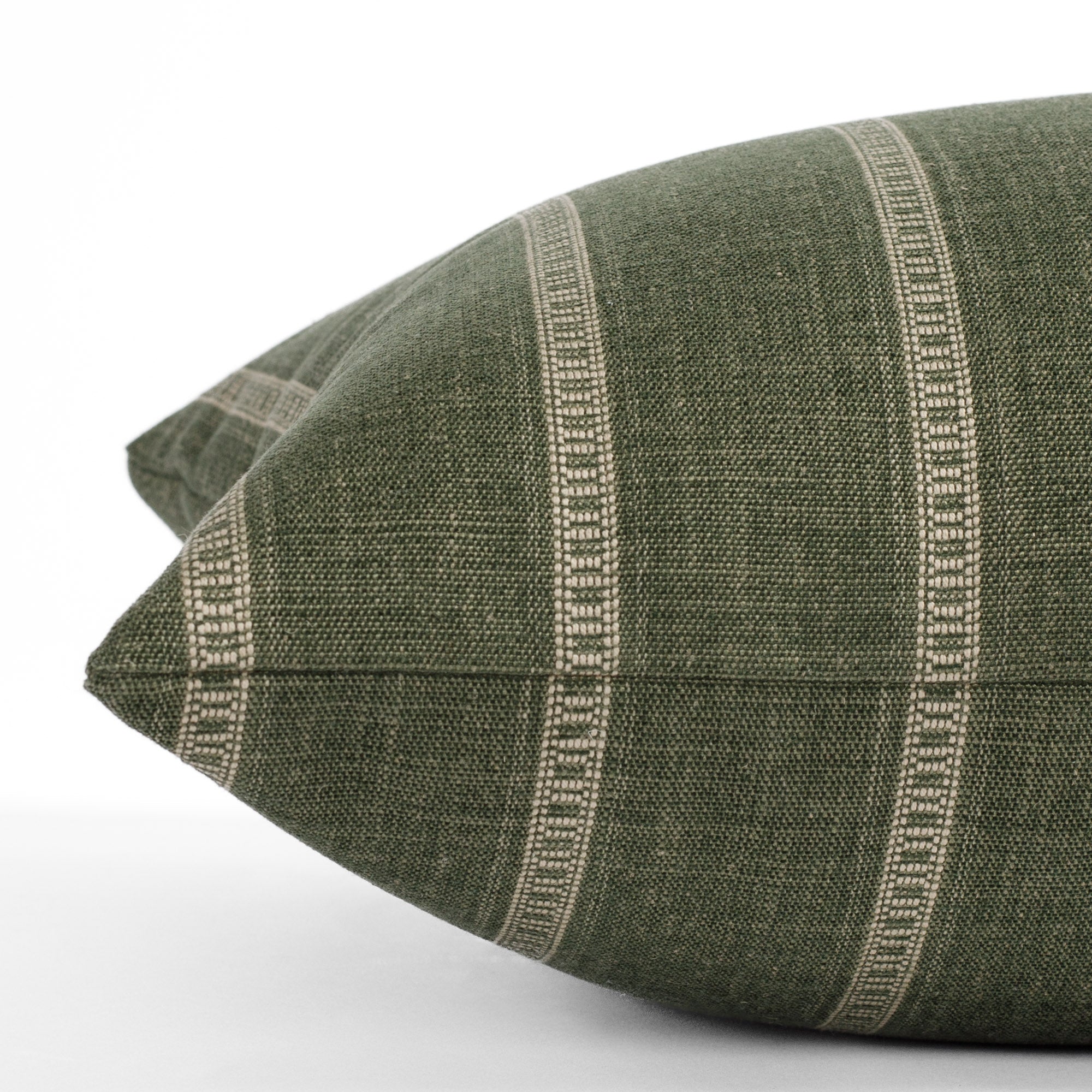 Brunswick Stripe 16x42 Bolster Pillow in Moss Green - Perfect for Sofa, Bed & Home Decor