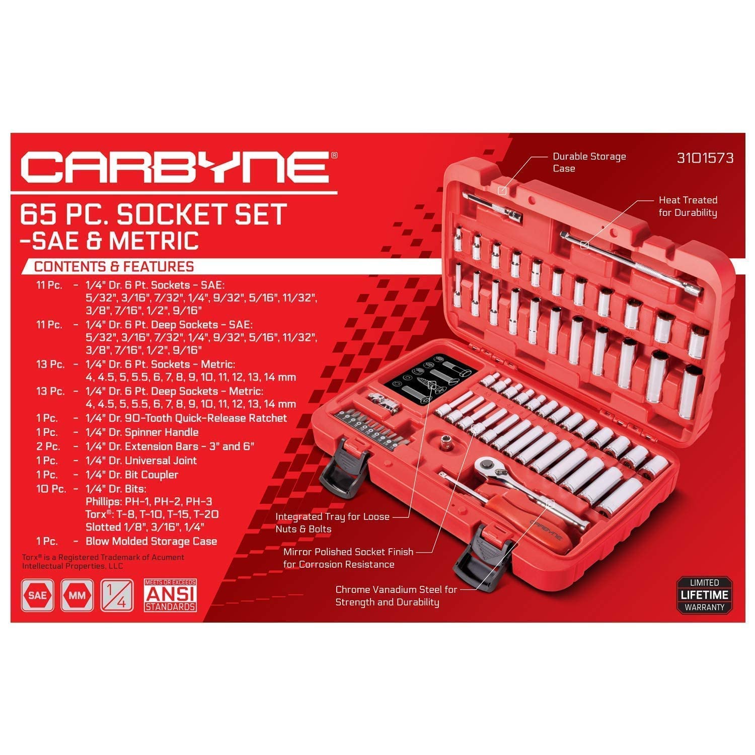 CARBYNE 65-Piece 1/4