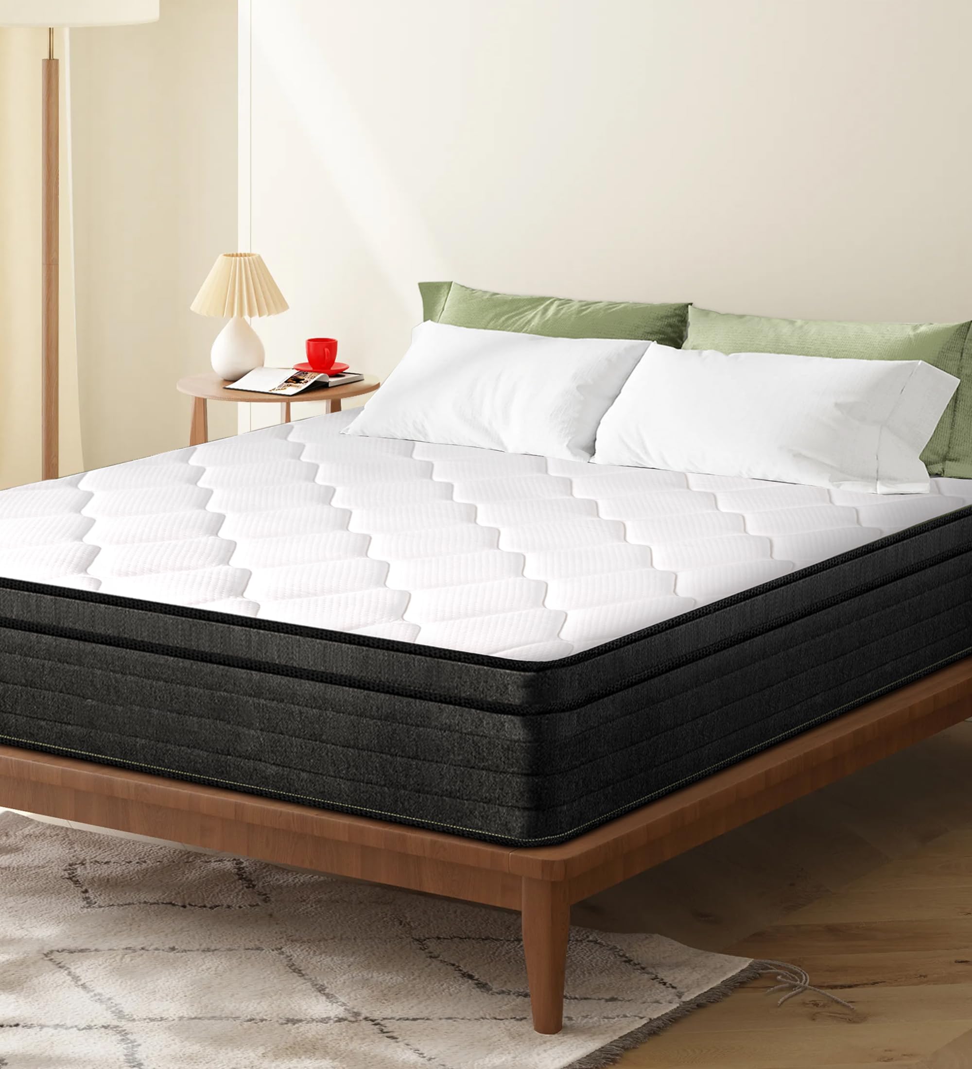12-inch Full Size Hybrid Mattress in a Box - Memory Foam & Pocket Coils for Back Pain Relief, Medium Firm Support, CertiPUR-US Certified - Perfect for Guest Rooms, Dorms & Small Bedrooms