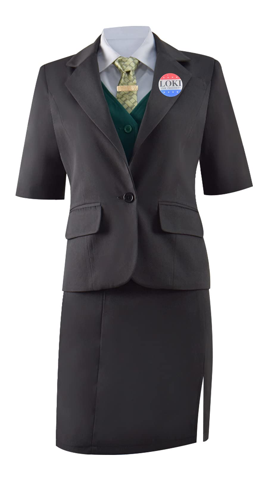 Women's Loki Costume Set - Jacket, Coat & Skirt Outfit | Marvel Cosplay Halloween Costume | Perfect for Halloween Parties, Comic Con & Cosplay Events