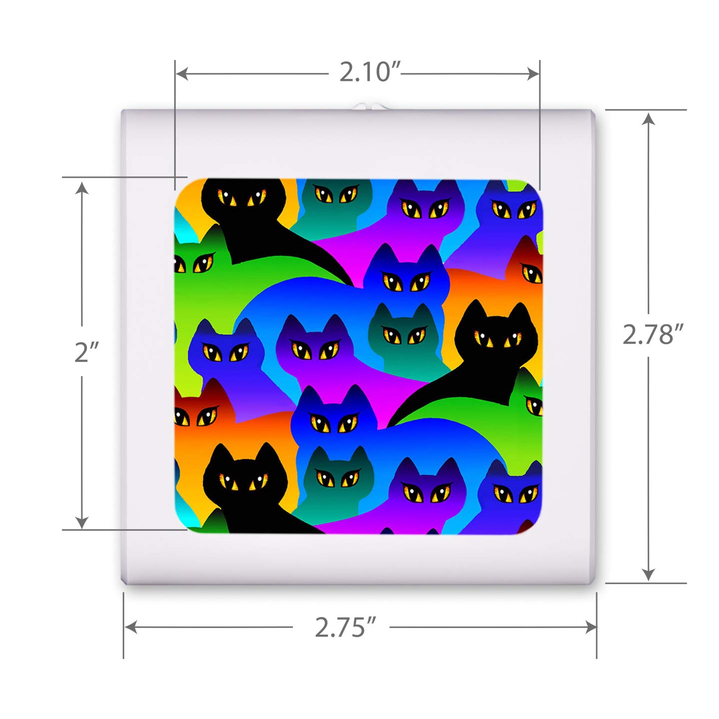 Dimmable LED Night Light with Auto On/Off Sensor - Adjustable Brightness Warm White Light for Bathroom, Hallway, Nursery & Bedrooms - Cat Silhouette Design by Dan Morris - Perfect for Nighttime Safety & Comfort