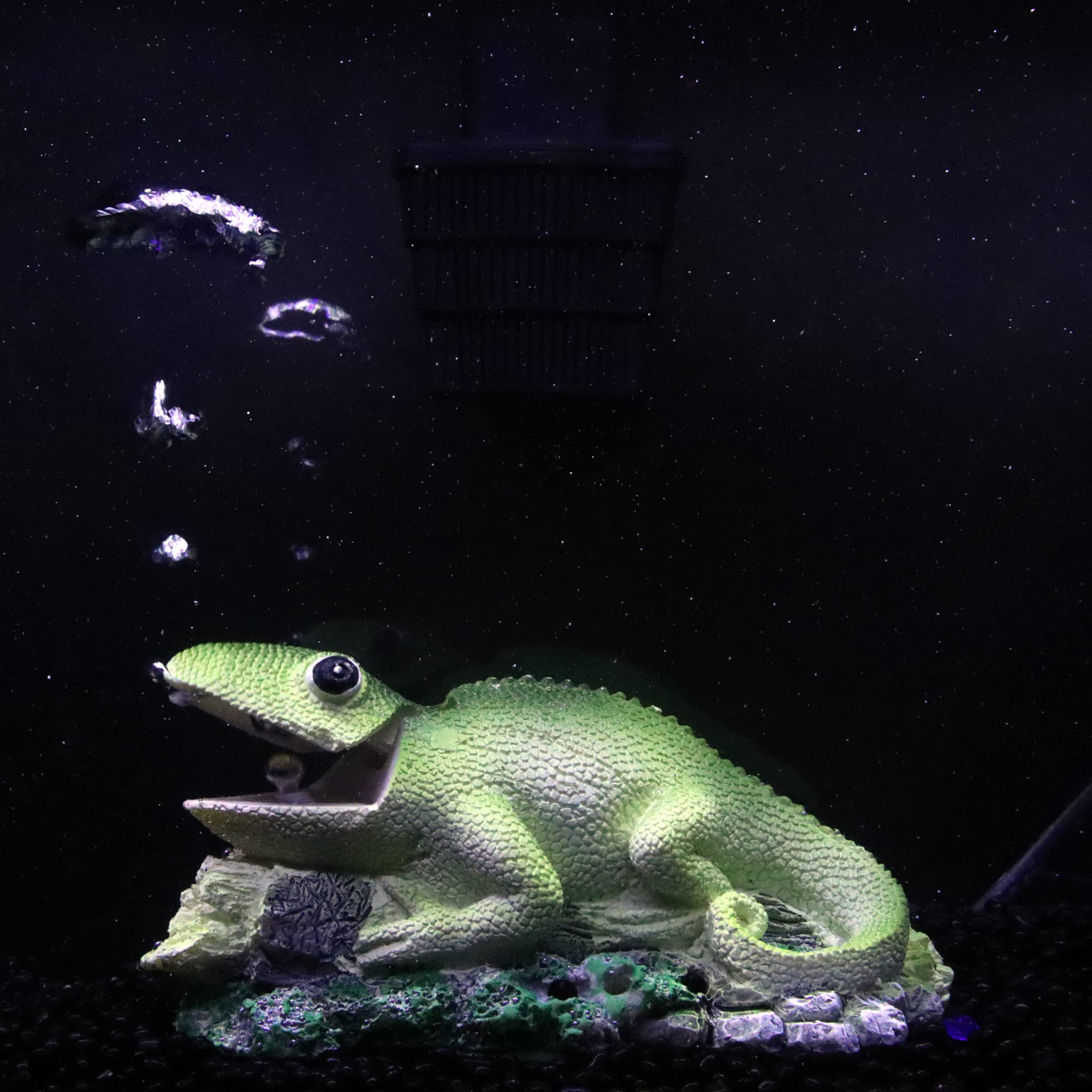 ALEGI Aquarium Air Bubbler Decorations - Lizard-Shaped Fish Tank Ornament with Oxygen Bubbles | Perfect for Freshwater & Saltwater Tanks, Enhances Water Aeration for Healthy Fish