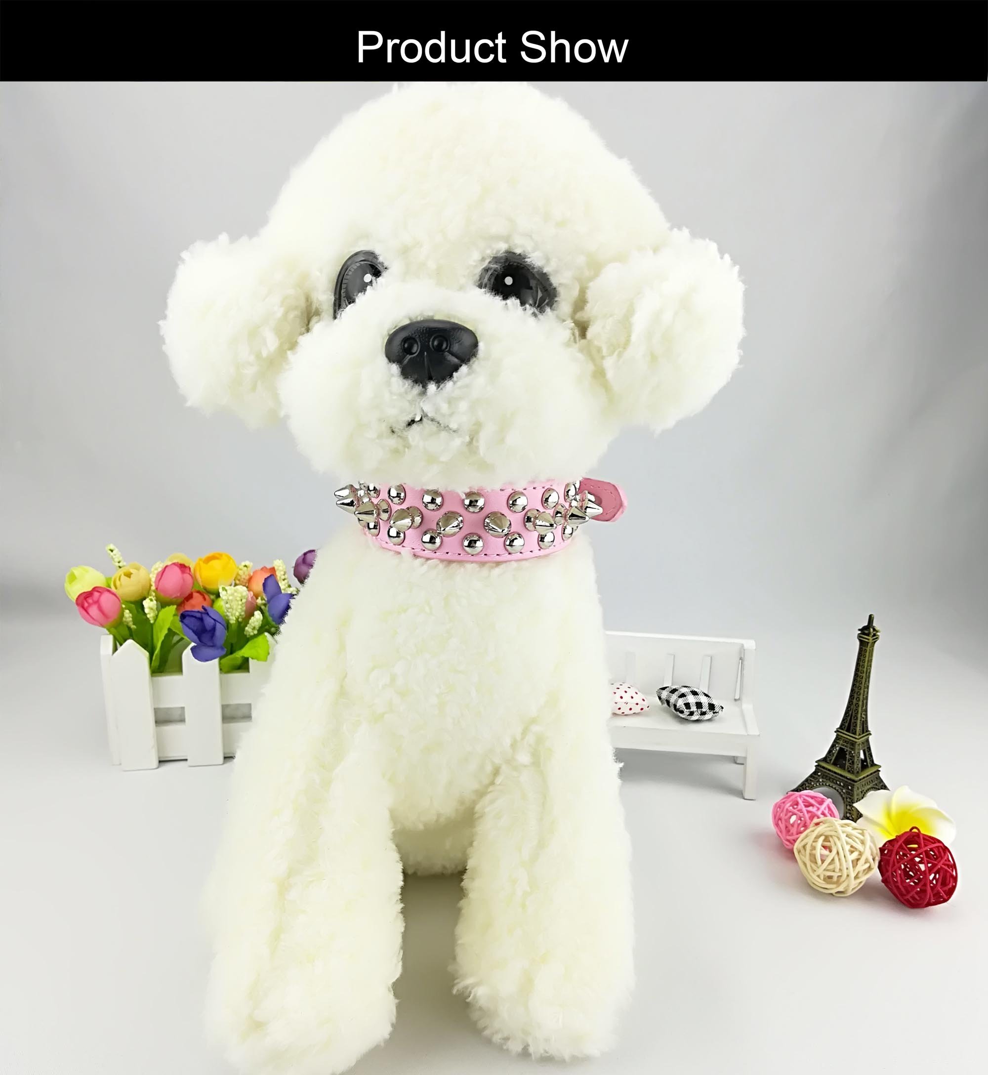 Stylish Punk Studded Dog Collar for Small & Large Dogs - Adjustable & Durable Pet Collar for Walking, Training & Fashion