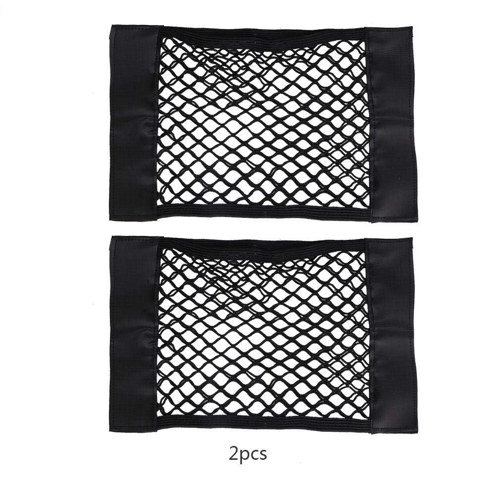 2-Pack 40x25cm Car Trunk Organizer & Rear Seat Storage Net - Mesh Bag Holder for Bottles, Groceries, Toys - Perfect for Road Trips, Shopping, and Family Travel