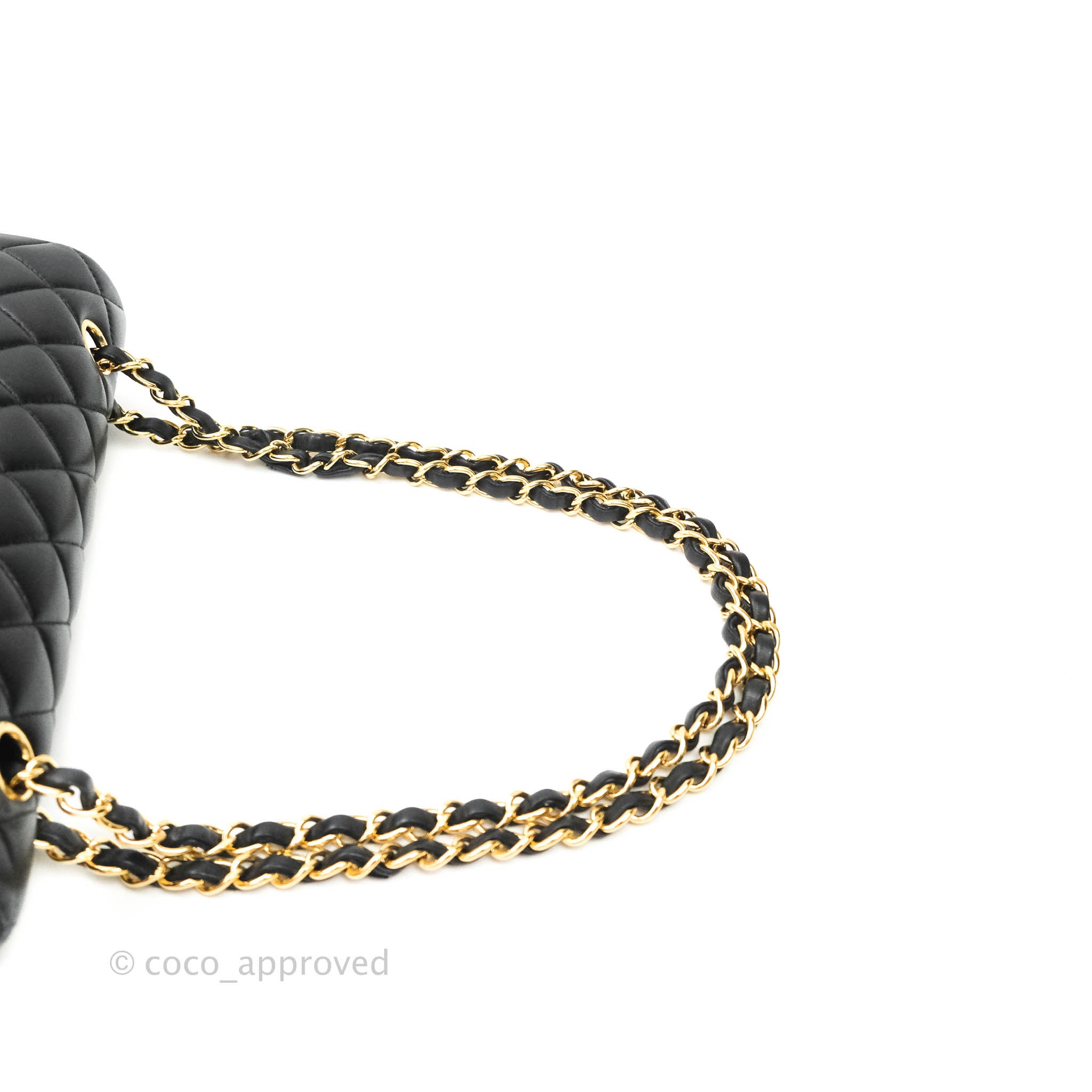 Chanel Classic Medium Double Flap Bag Black Lambskin Gold Hardware - Luxury Designer Handbag for Women, Perfect for Evening Events & Special Occasions