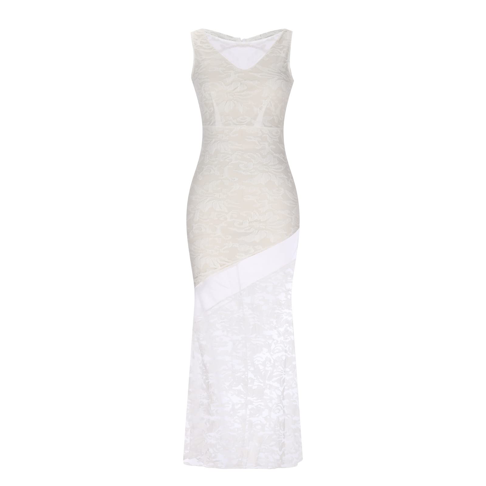 Ylioge Black Plus Size Dresses - Sexy Solid Color Elegant Prom Dress Sleeveless V Neck Fashion Casual White Dress for Women | Perfect for Parties, Weddings & Special Occasions
