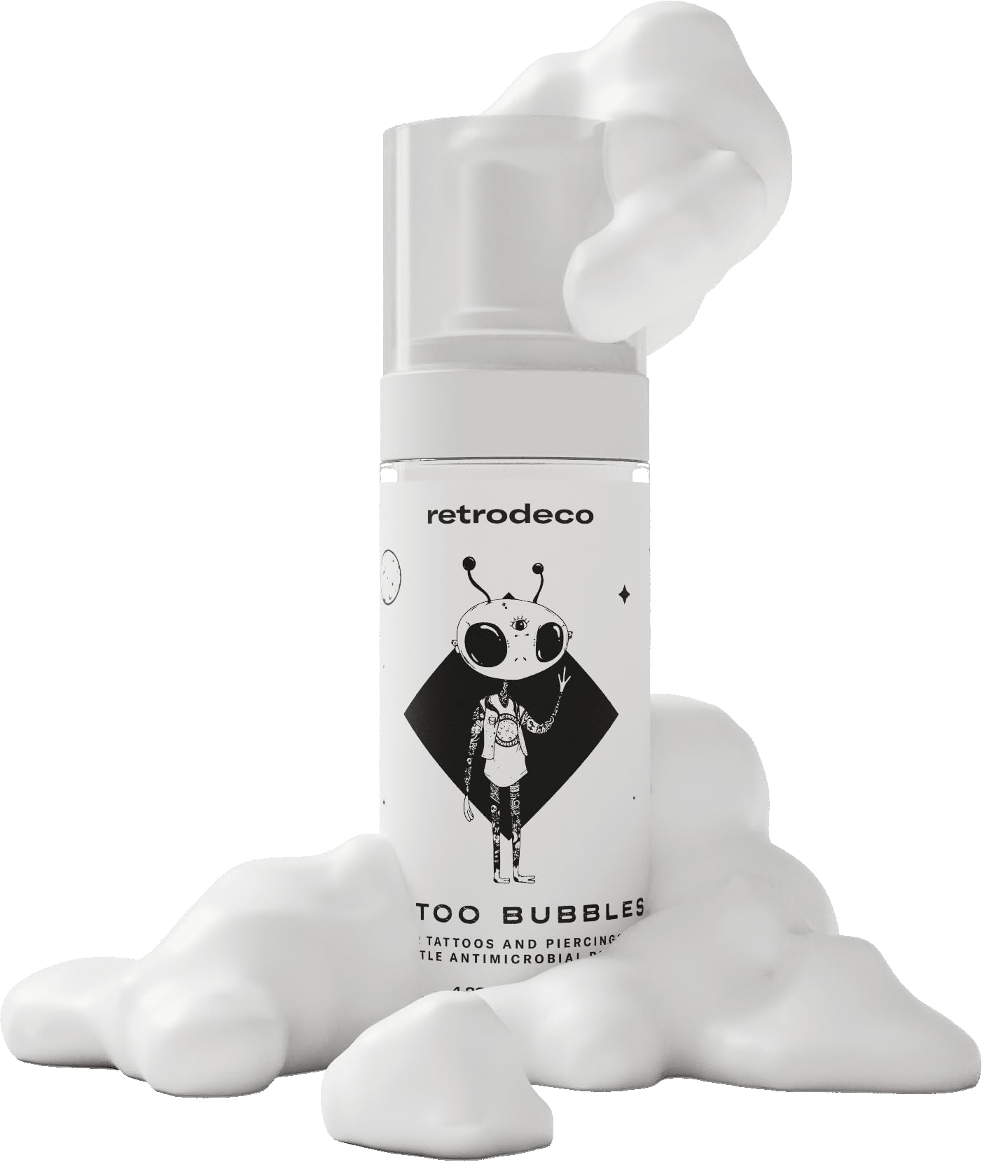 4.2oz Foaming Tattoo Soap - Gentle Cleanser for Tattoos & Piercings | Skin Safe, Vegan Formula | Perfect for Tattoo Aftercare & Body Art Maintenance