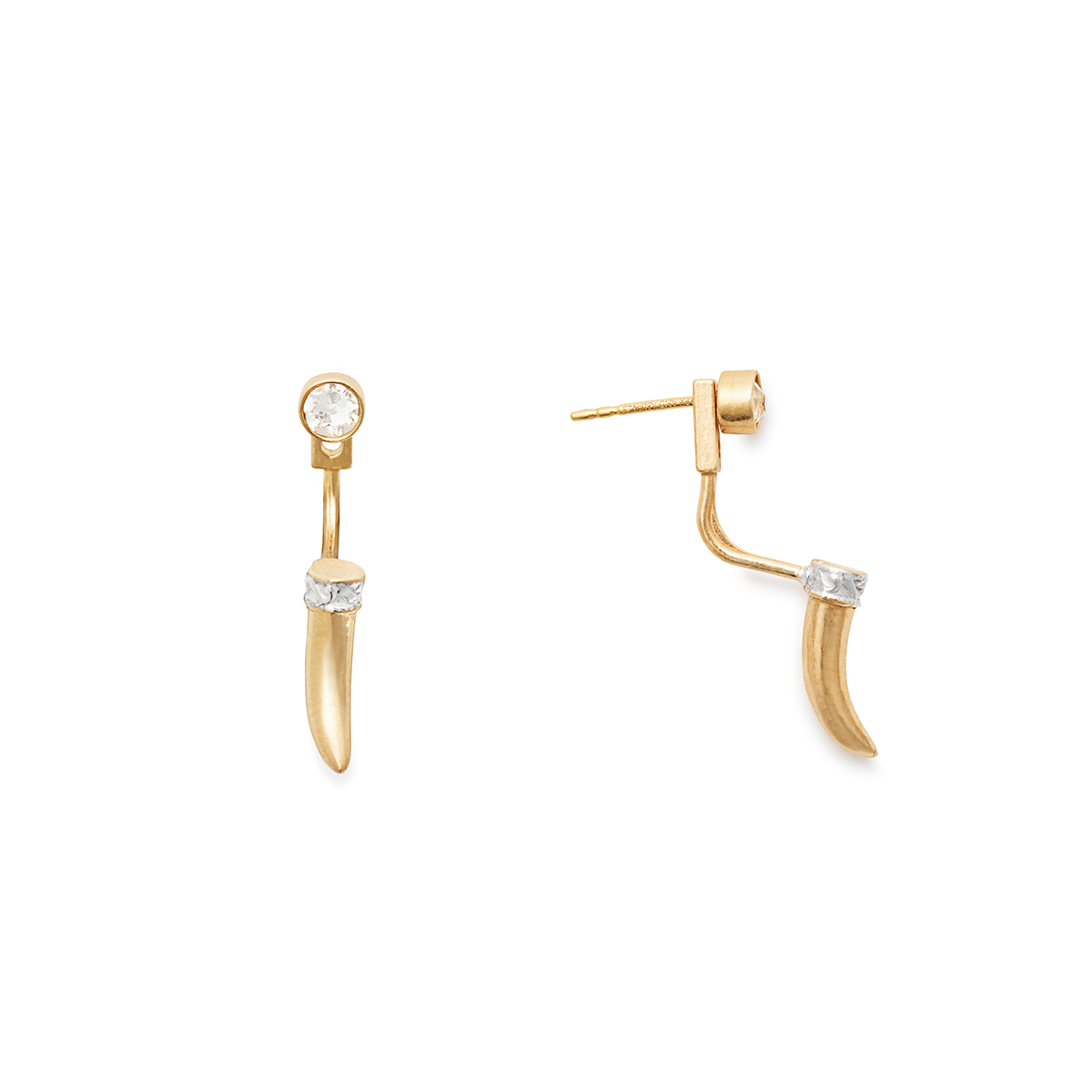 Elegant Horn and Crystal Drop Earrings for Women - Boho Chic Dangle Jewelry - Perfect for Parties, Weddings & Date Nights