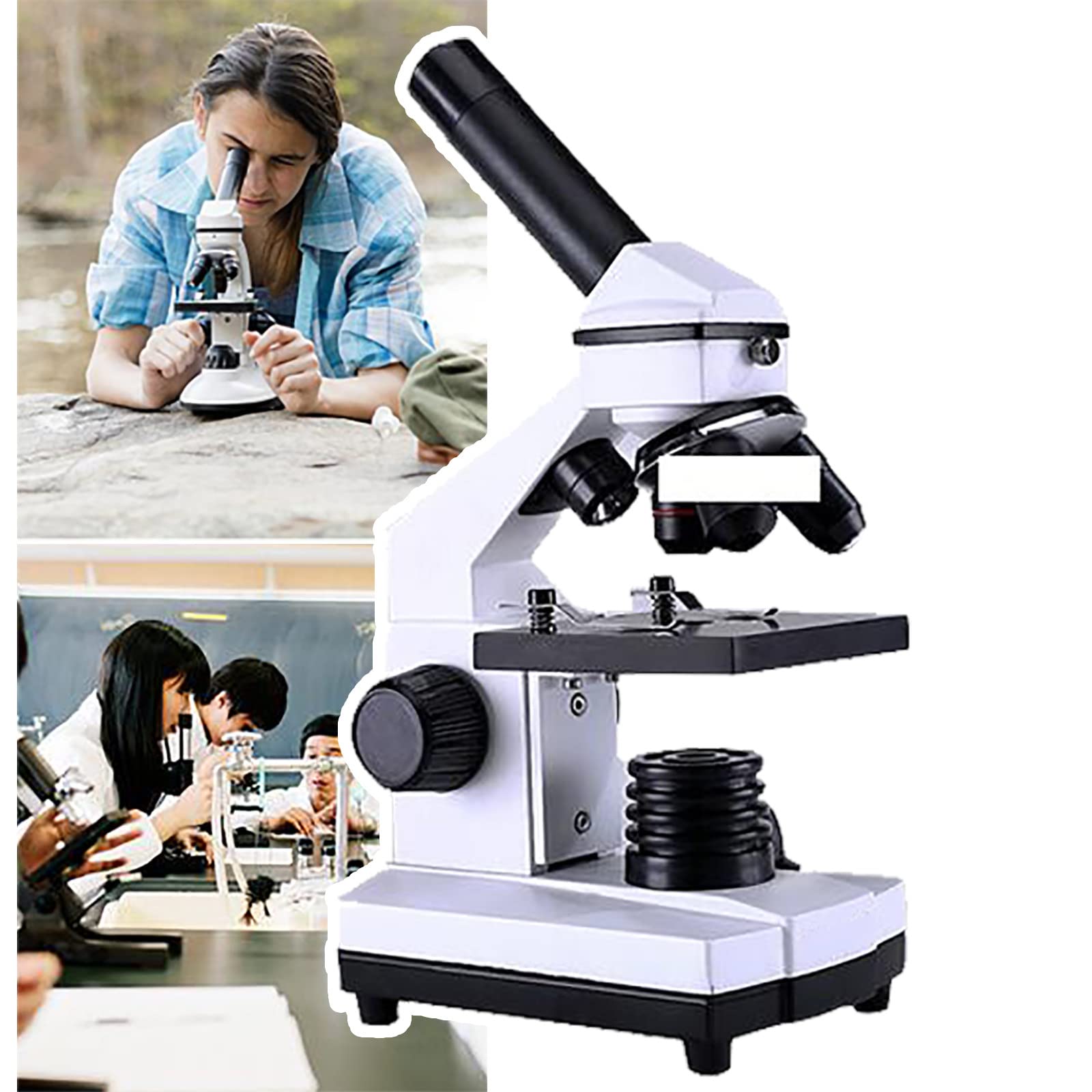 2000x Compound Microscope for Adults & Kids - Dual LED Illumination Microscope for Students, Home School & Laboratory Use - Science Education Microscope for Biology, Chemistry & Home Learning Experiments