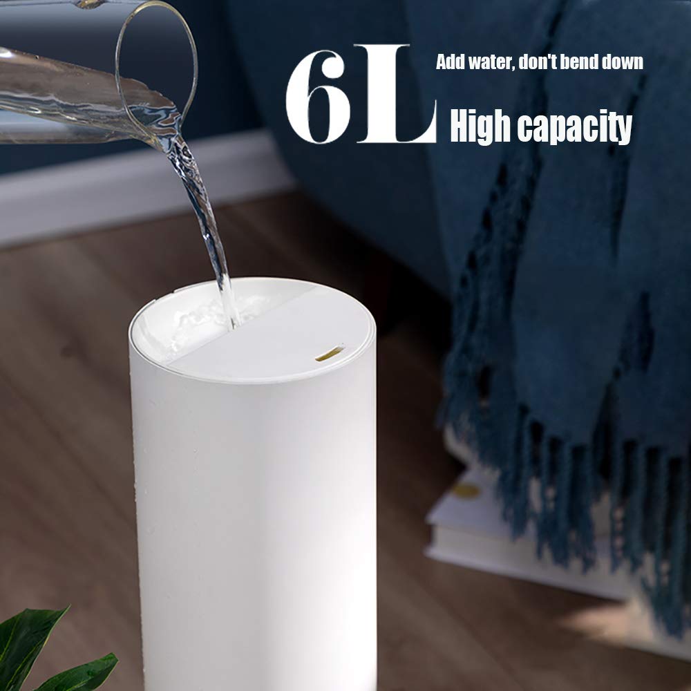 Supersonic Cool Mist Floor-Standing Humidifier - Large Capacity Air Purifier for Bedroom & Home (White/Black) | Quiet Operation for Better Sleep & Allergy Relief