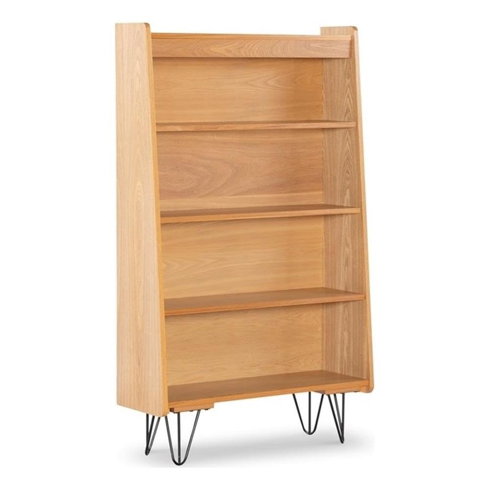 Perry Bookcase with Iron Legs - Sturdy Modern Bookshelf for Home & Office - Perfect for Living Room, Bedroom, or Study Organization