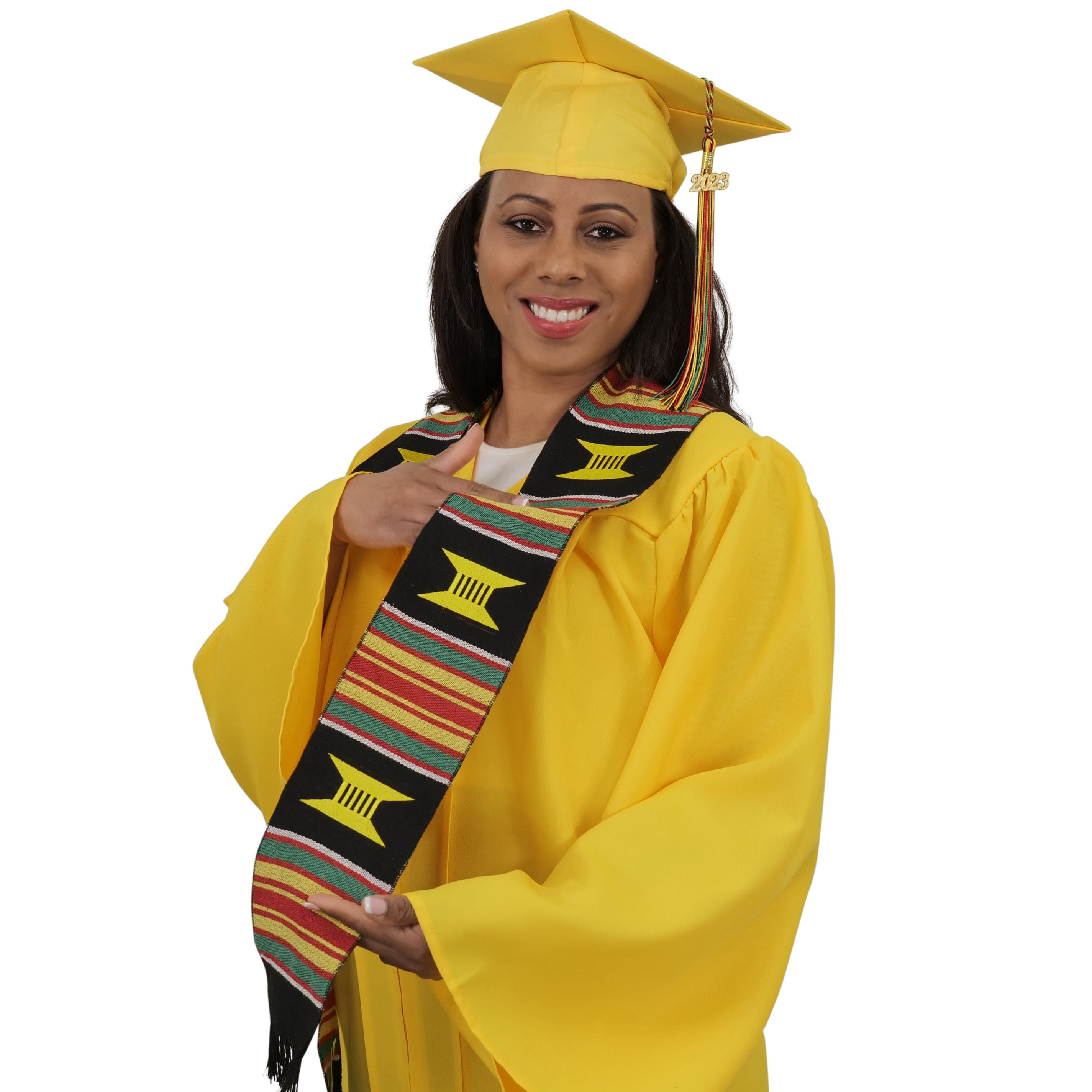 Authentic Kente Graduation Stole - African Heritage Sash for Graduation Ceremonies & Cultural Celebrations