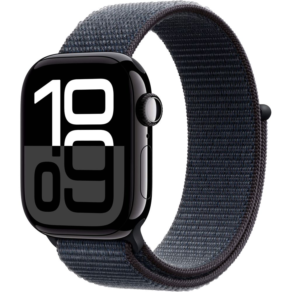 Apple Watch Series 10 42mm (Gen 10) - Jet Black Aluminum Case with Ink Sport Loop (MWWG3LW/A) - Fitness Tracker, Heart Rate Monitor & Smartwatch for Running, Swimming & Daily Use