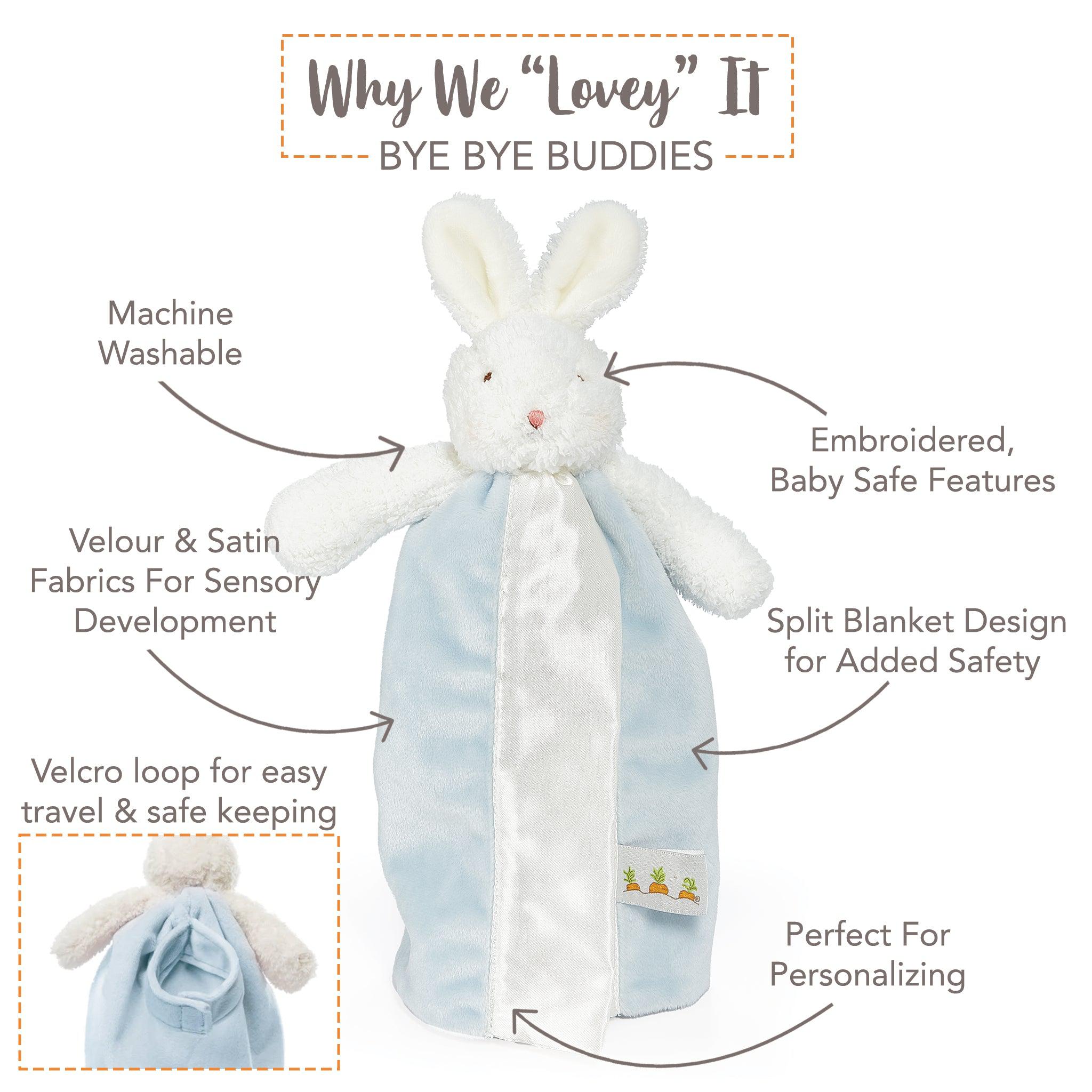 Bud Bunny Bye Bye Buddy Plush Toy - Cute Stuffed Animal Gift for Kids & Collectors | Perfect for Birthdays, Easter Gifts & Nursery Decor