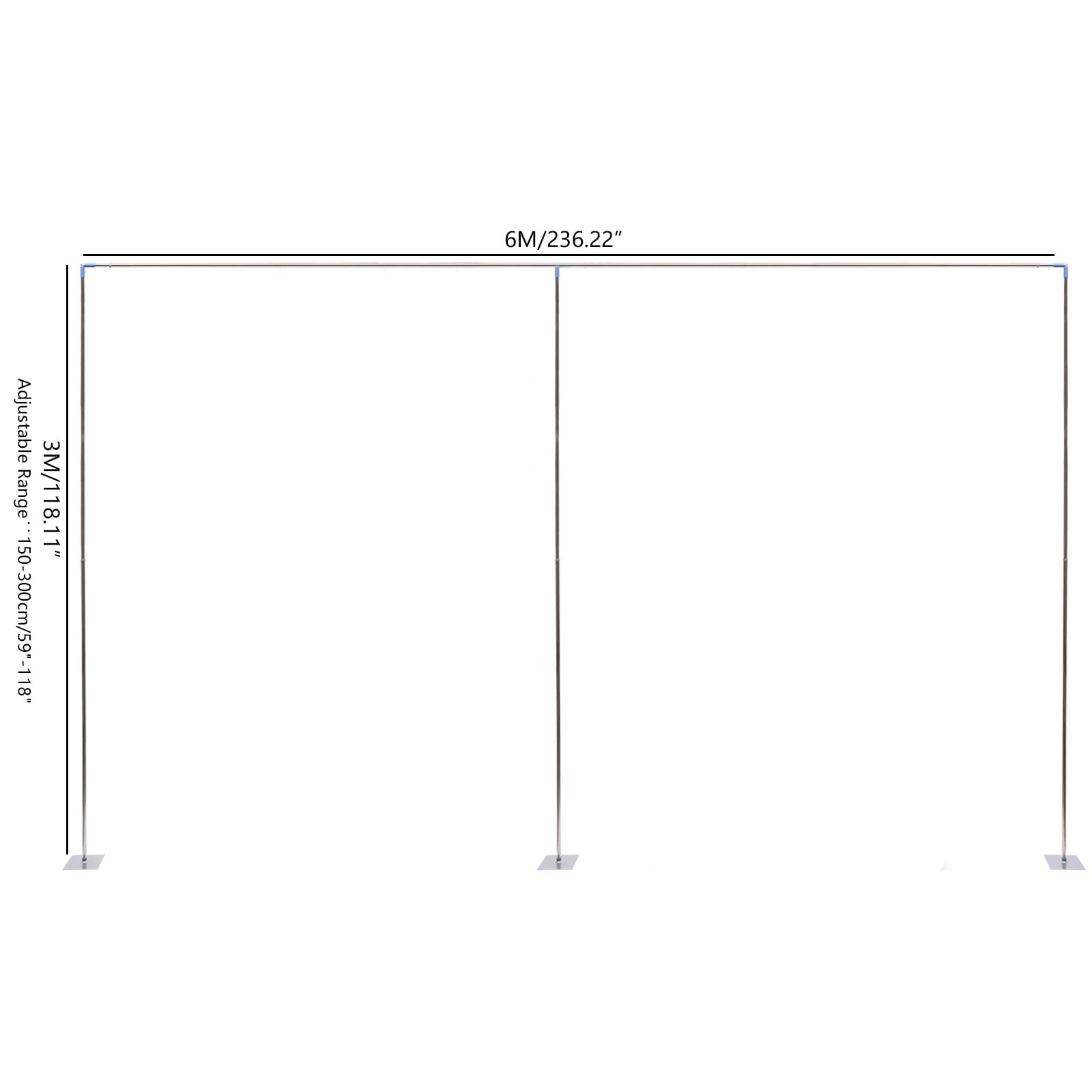 10x20ft Wedding Backdrop Stand Kit - Adjustable Telescopic Pipe Frame for Party Decorations, Curtains & Photo Booths | Perfect for Weddings, Birthdays & Events