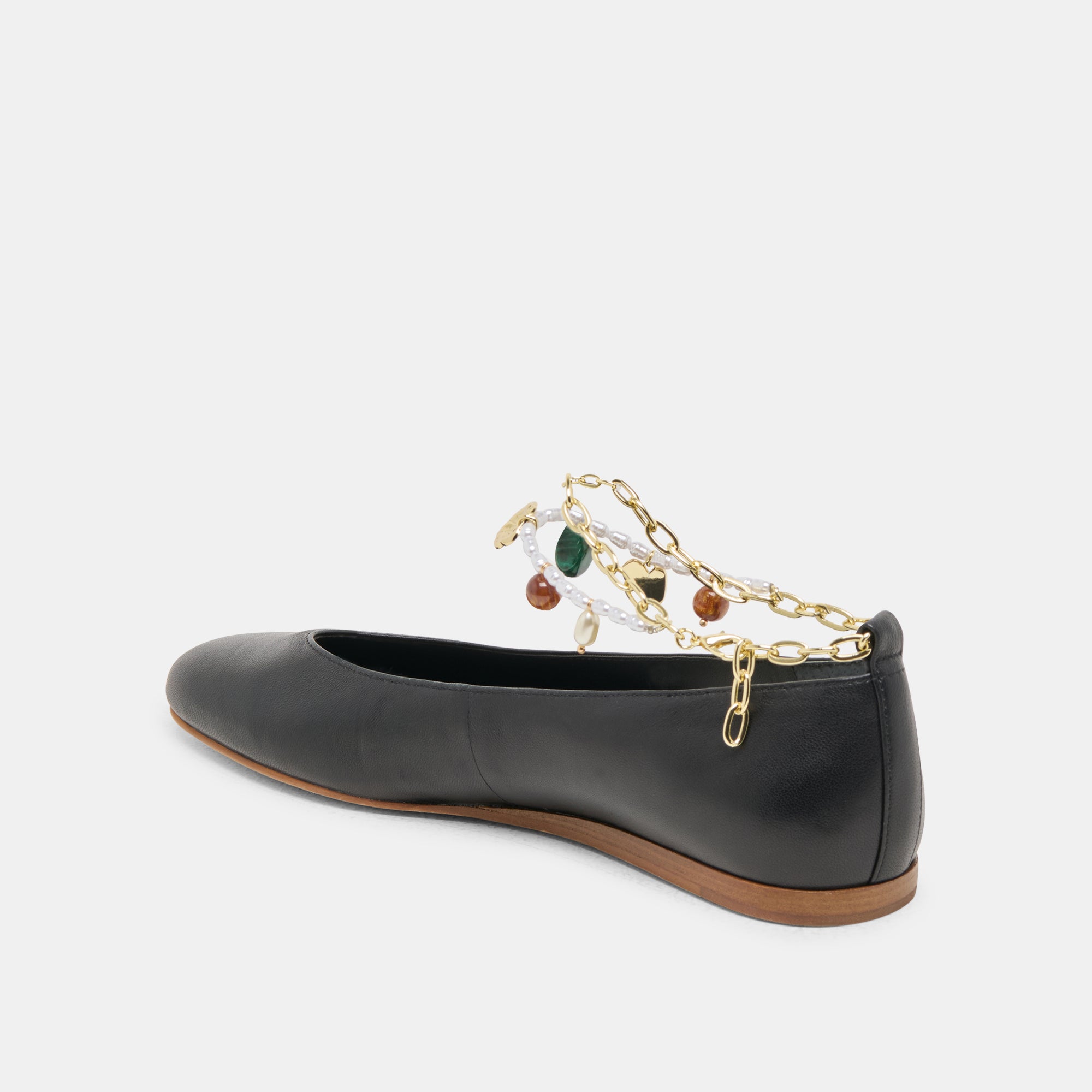 Baiden Women's Black Leather Ballet Flats - Comfortable & Stylish Shoes for Work, Casual Wear & Travel