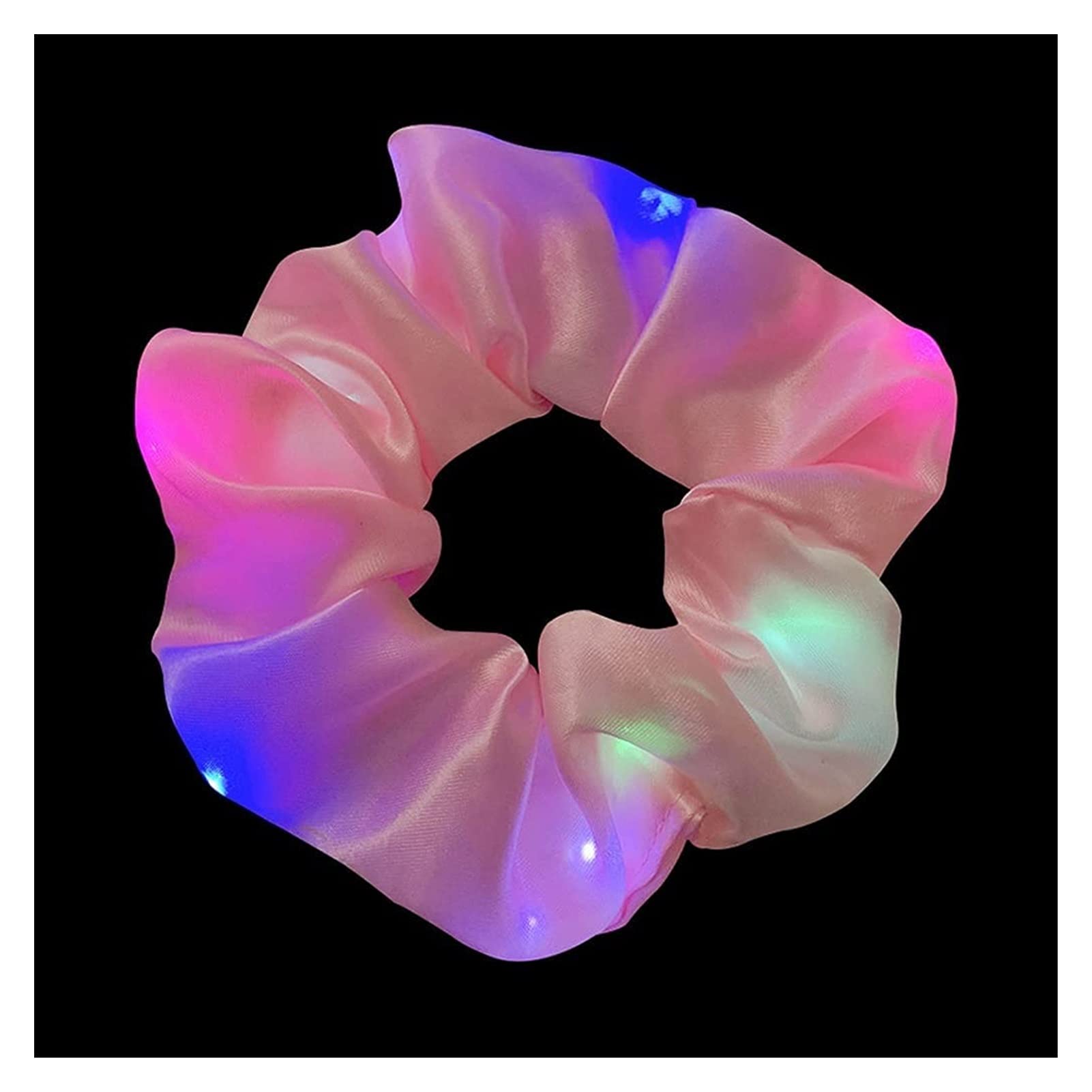 LED Glow in the Dark Hair Scrunchies for Women & Girls - Soft Elastic Hair Bands, Wristbands & Hair Accessories (Purple) - Perfect for Parties, Raves, Concerts & Nighttime Activities