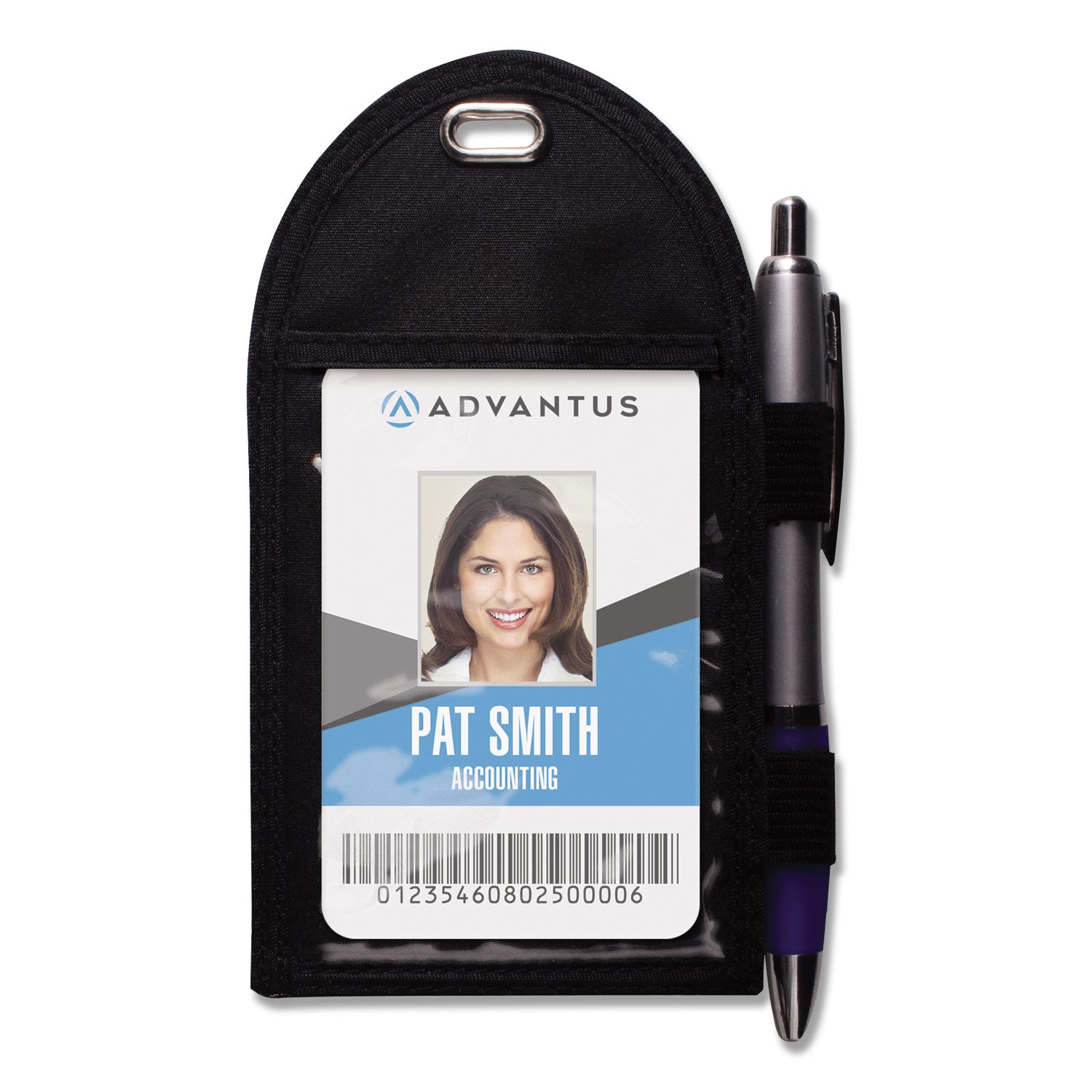 Vertical Black Badge Holder with Pen Loop - 3.25 x 6 Inch ID Card Holder, 2.75 x 3.5 Inch Insert Size, 12 Pack/Box - Perfect for Office, School, Events & Conferences