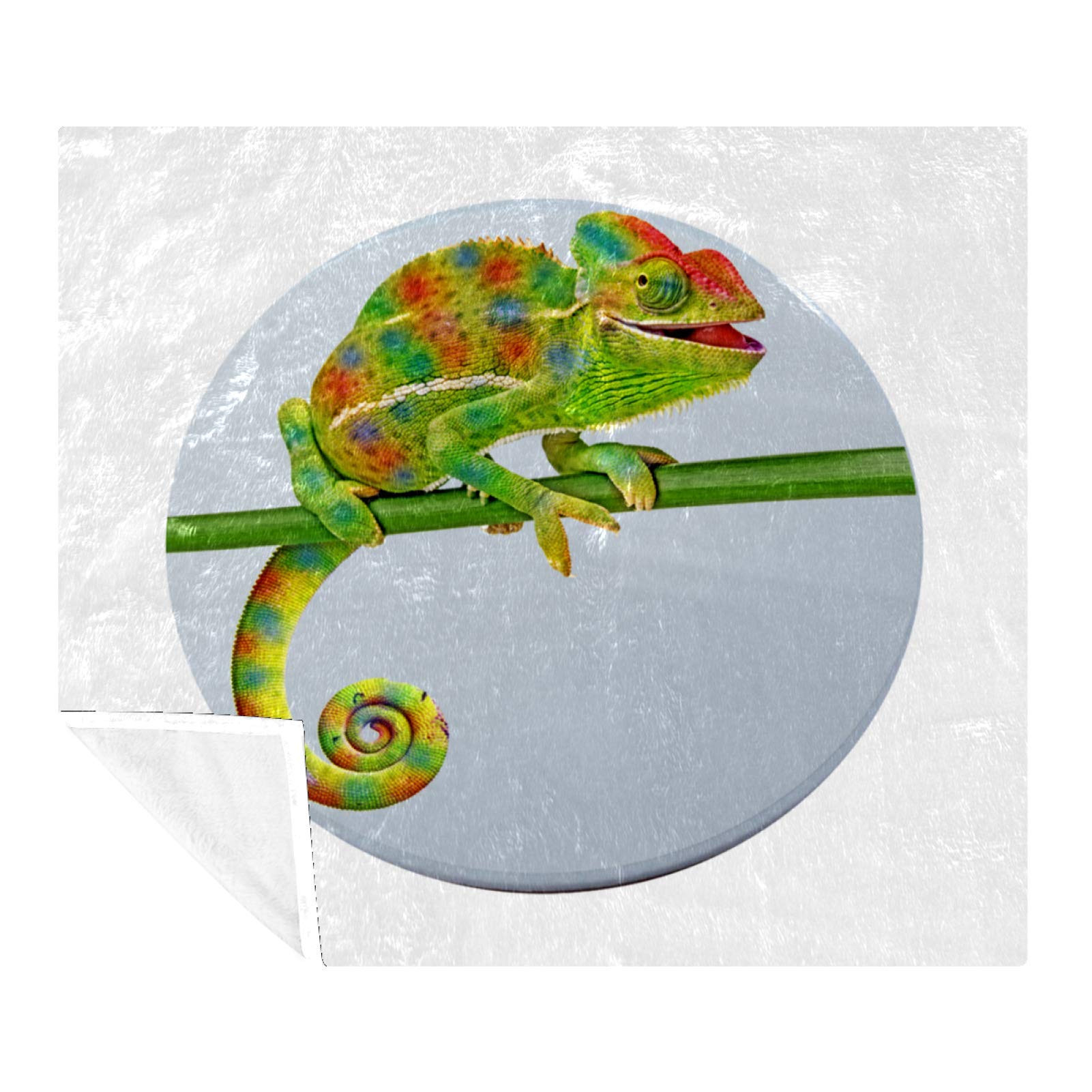 Chameleon Flannel Fleece Blanket - Ultra Soft & Plush Throw for Couch, Bed, Sofa - Warm Cozy All-Season Blanket (51.1