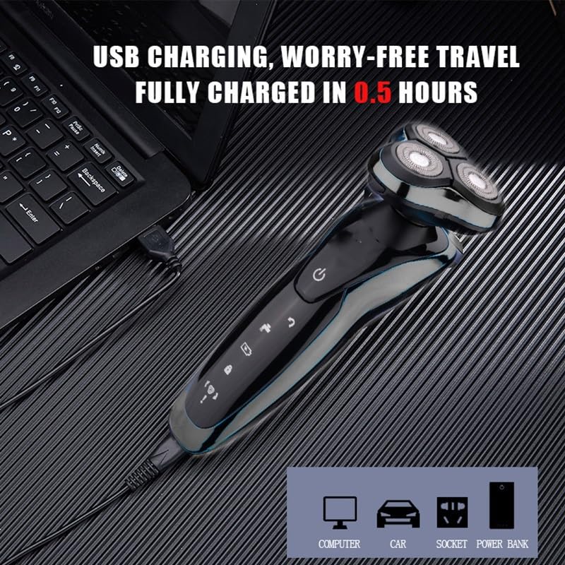 Best Electric Head Shaver for Men - Rechargeable USB Shaving Machine & Beard Trimmer for Smooth Bald Look - Perfect for Travel, Gym & Daily Grooming