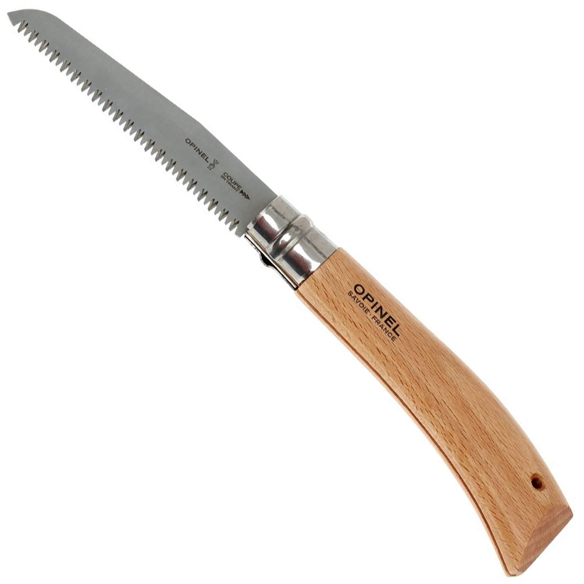 Opinel Folding Saw - Carbon Steel Camping & Gardening Saw with Beechwood Handle | Perfect for Outdoor Adventures, Wood Cutting, and DIY Projects