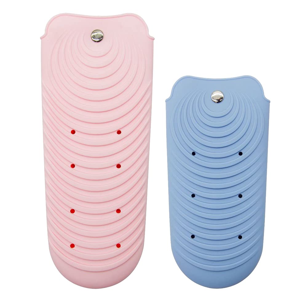 2-Pack Silicone Heat Insulation Covers for Hair Straightener & Curler - Protective Mat Pad for Styling Tools - Prevents Burns & Surface Damage - Perfect for Home Salon, Bathroom, Travel & Beauty Stations