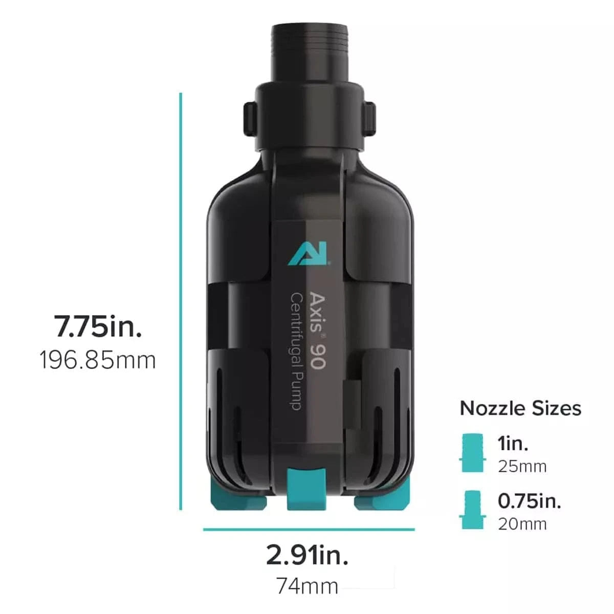 Axis 90 Centrifugal Pump 925GPH High Flow Water Pump - Aqua Illumination for Aquariums, Hydroponics & Pond Filtration Systems