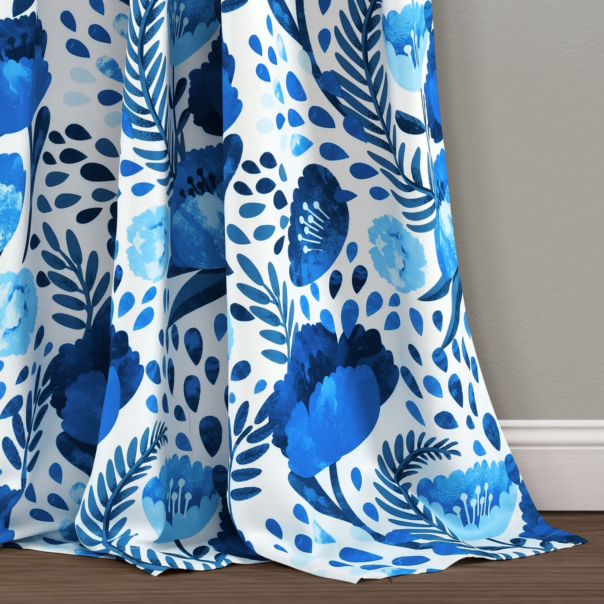 Poppy Garden Light Filtering Window Curtain Panel Set - Floral Sheer Drapes for Living Room & Bedroom - Soft Sunlight & Privacy Protection