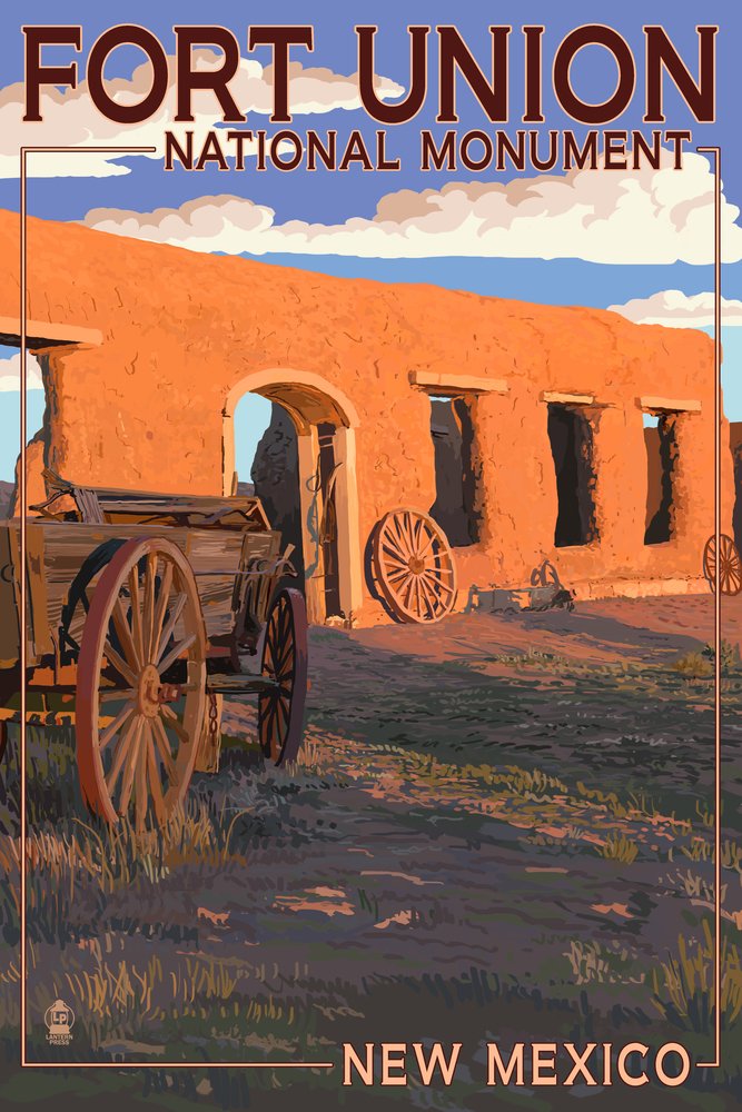 New Mexico Fort Union National Monument 55027 - 24x36 Signed Art Print, Vintage Wall Decor Poster for Home, Office & Classroom