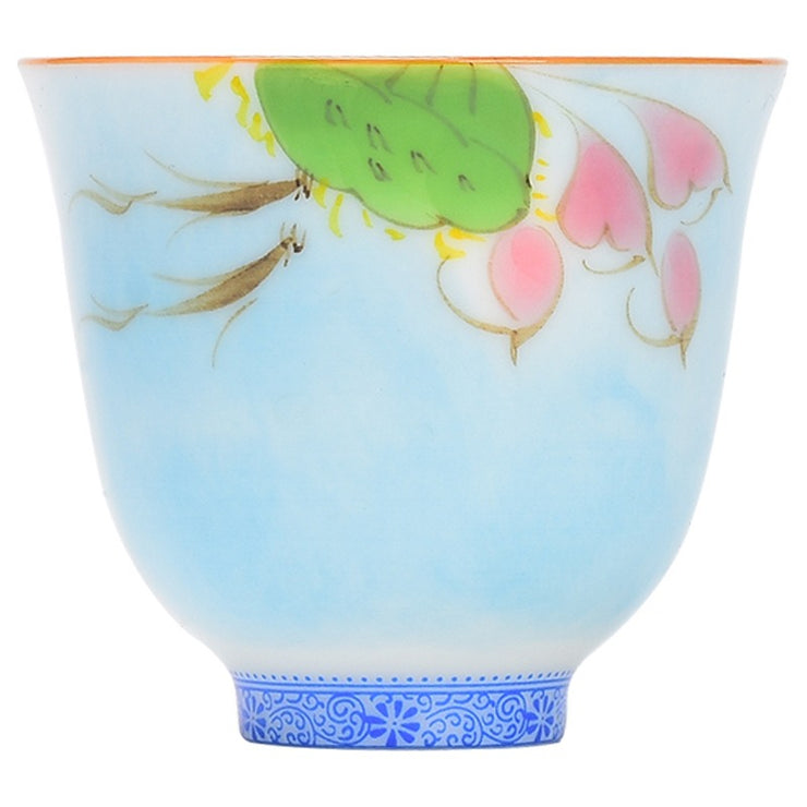 Hand-Painted White Porcelain Tasting Cups - Floral Fairy Design 50ml, Dehua Ceramic Tea Cups for Chinese Tea Ceremony, Gift & Home Decor