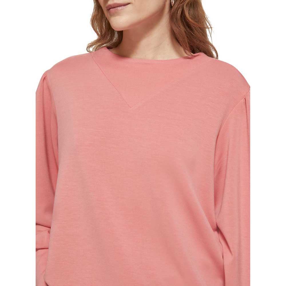 Scotch & Soda Women's Ruched Yoke Seam Modal Sweatshirt - Soft & Stylish Pullover for Casual Wear, Lounge & Everyday Comfort