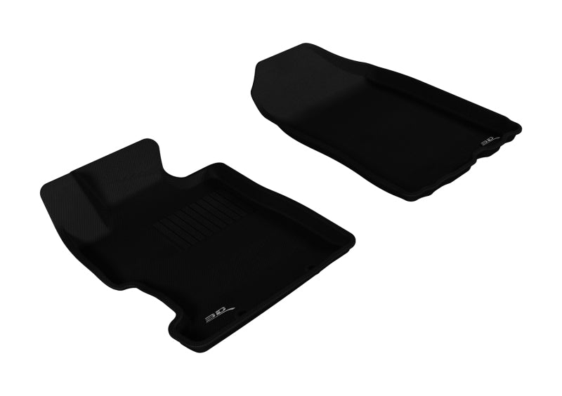 3D MAXpider All-Weather Custom Fit Floor Mats for 2006-2011 Honda Civic (1st Row) - Kagu Series Black - Perfect for Daily Commute & Road Trips