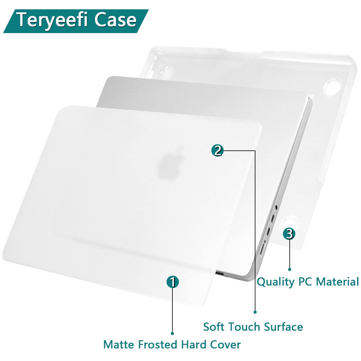 Durable Hard Shell Case for MacBook Pro 16 Inch (2021 Model A2485/M1 MAX) - Includes Keyboard Cover & Screen Protector | Shockproof Protective Cover for MacBook Pro 16