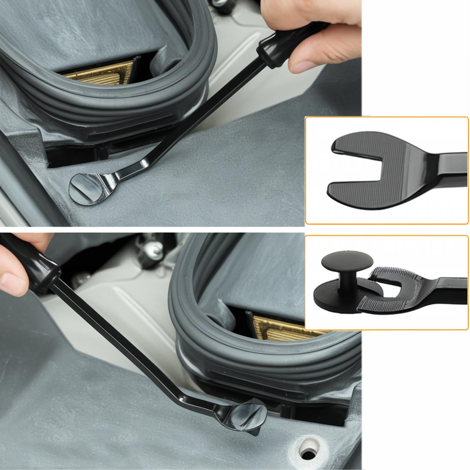 5-Piece Car Trim Removal Tool Kit - Auto Clip Pry Tool for Door, Dash & Panel Fasteners - Durable Upholstery & Body Repair Tools (Black) - Perfect for DIY Auto Detailing & Interior Maintenance