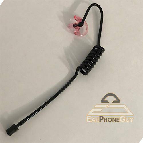 Premium Black Acoustic Tube with Soft Pink/Flesh-Colored Ear Inserts - Comfortable Earmold for Earpieces & Lapel Microphones - Ideal for Performers, Presenters & Broadcast Professionals